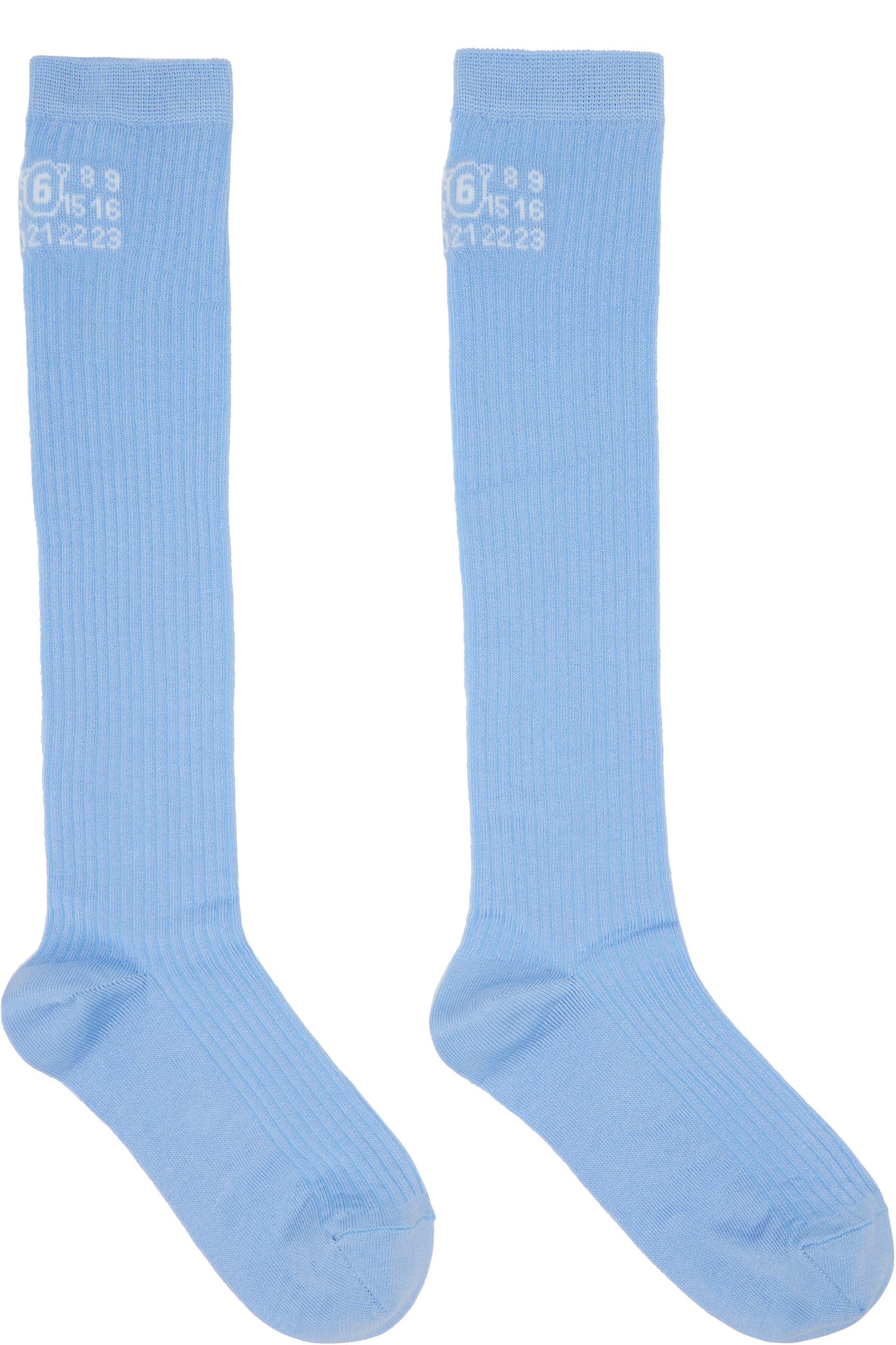 MM6 Maison Margiela - Blue Rib Knee-High Socks