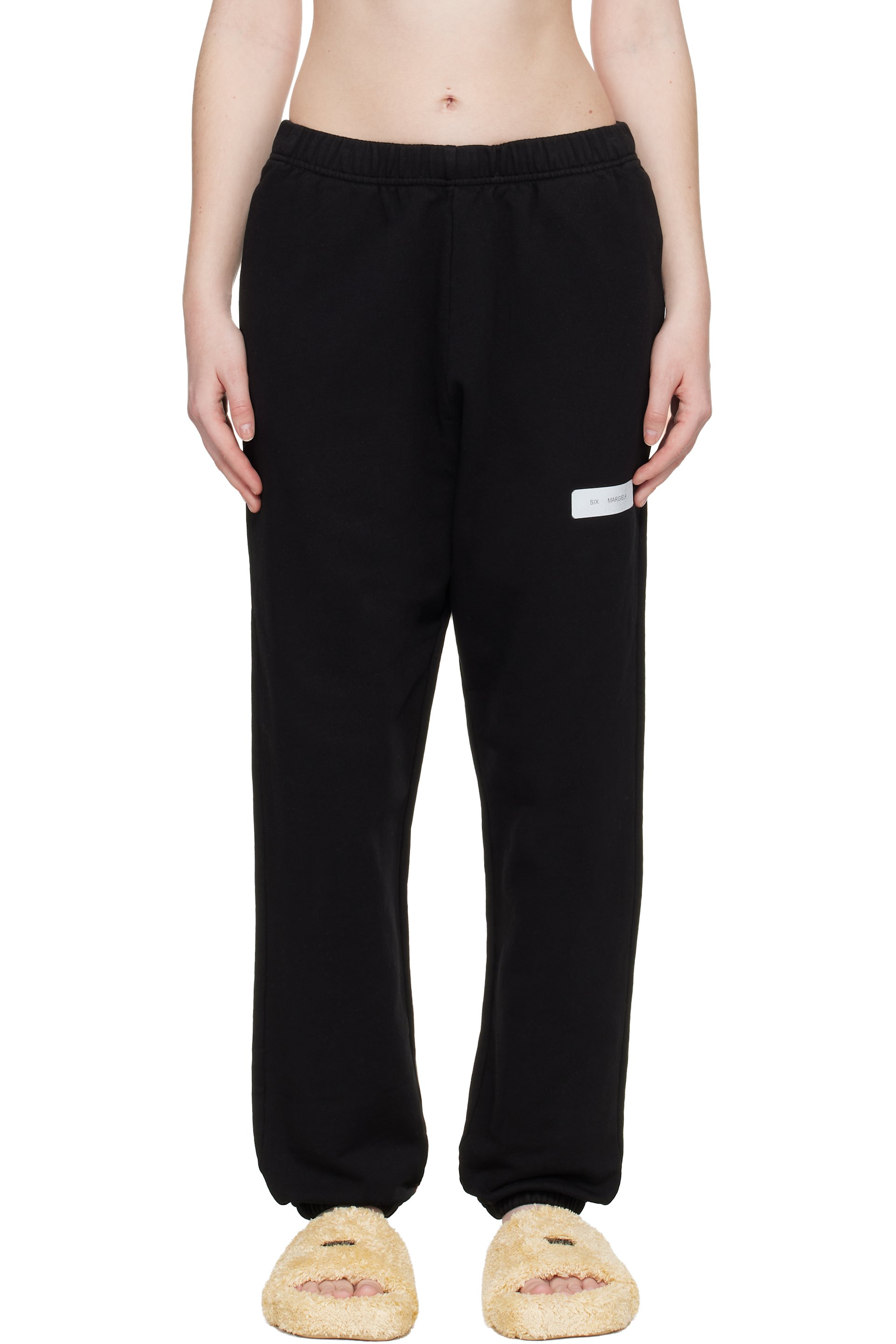 MM6 Maison Margiela - Black Unbrushed Cotton Sweatpants