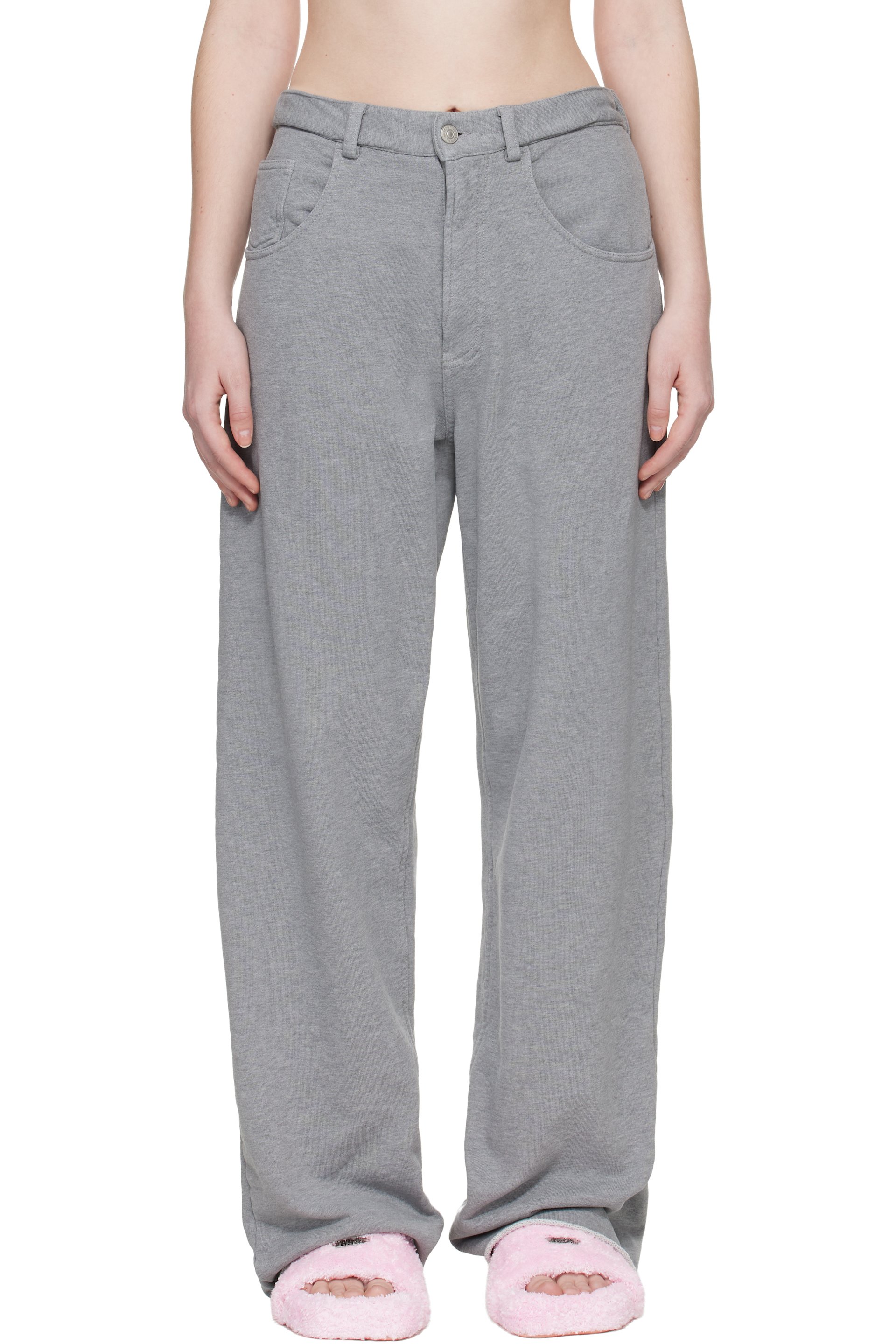 MM6 Maison Margiela - Pantalon ample gris en coton
