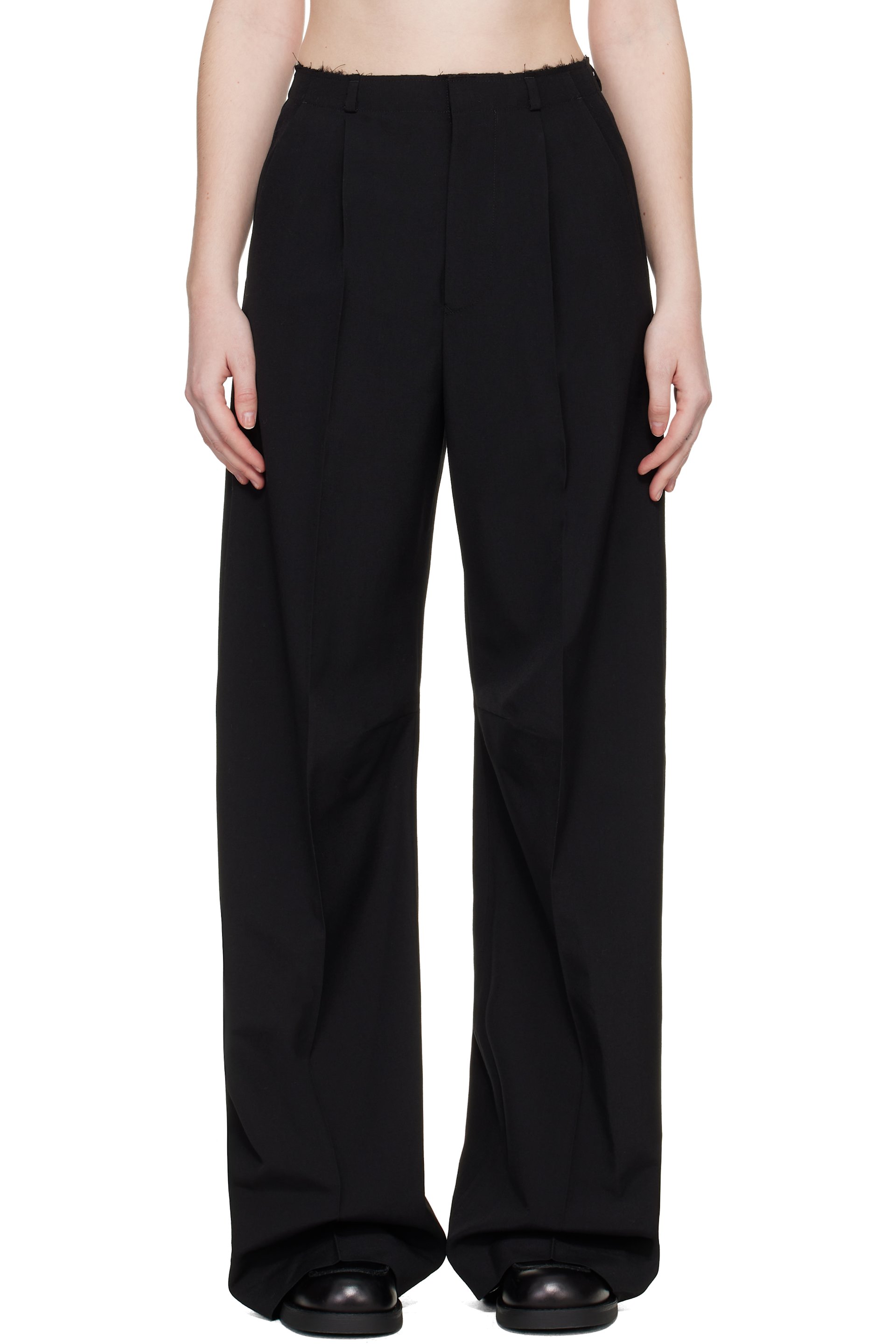 MM6 Maison Margiela - Pantalon ample noir en laine