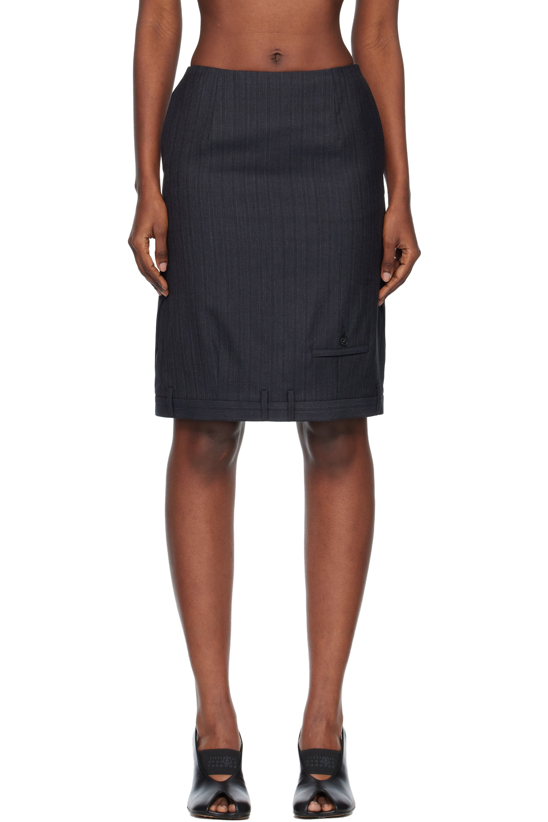 MM6 Maison Margiela - Minijupe noire en laine vierge