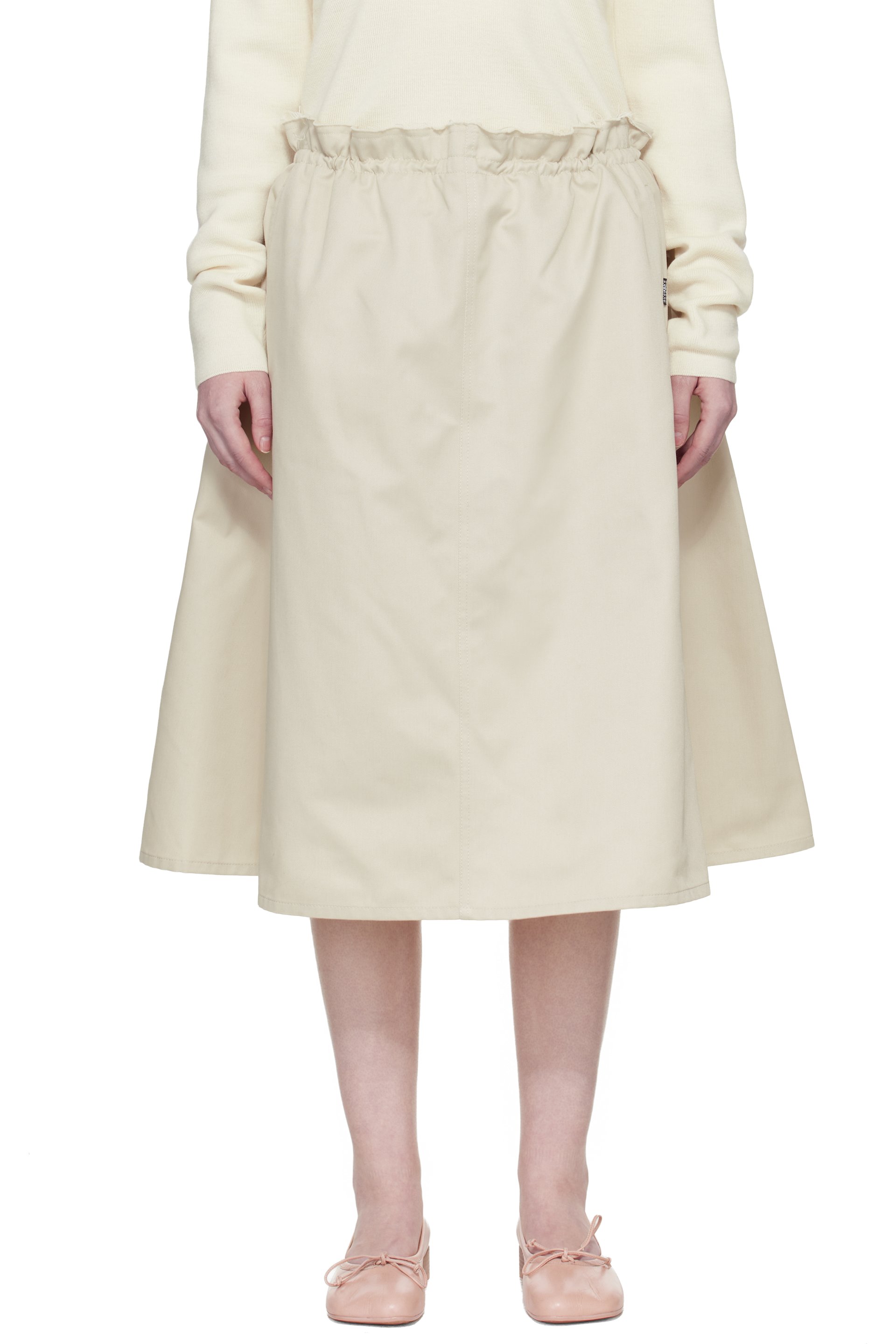 MM6 Maison Margiela - Jupe longue blanc cassé