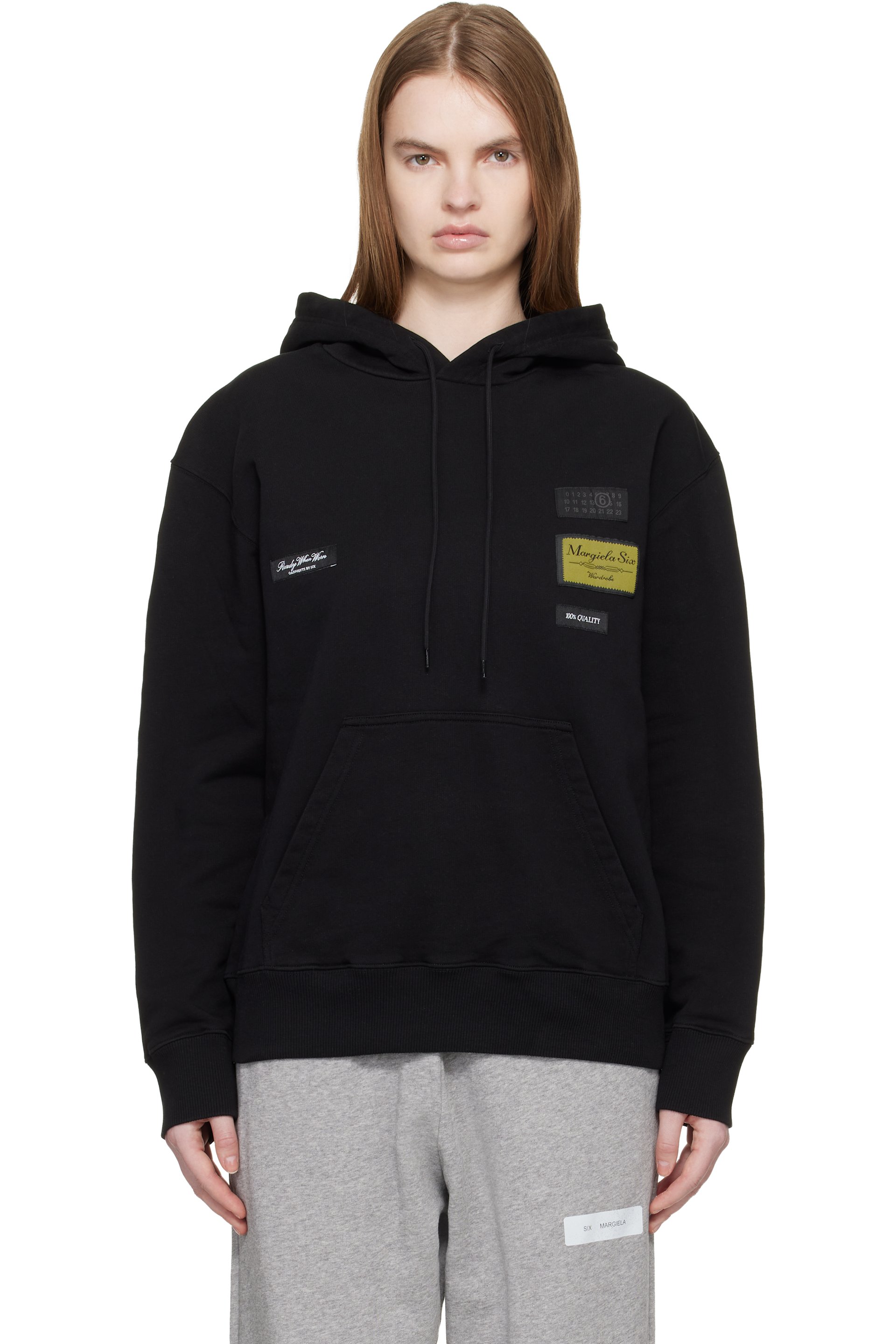 MM6 Maison Margiela - Pull à capuche noir en coton