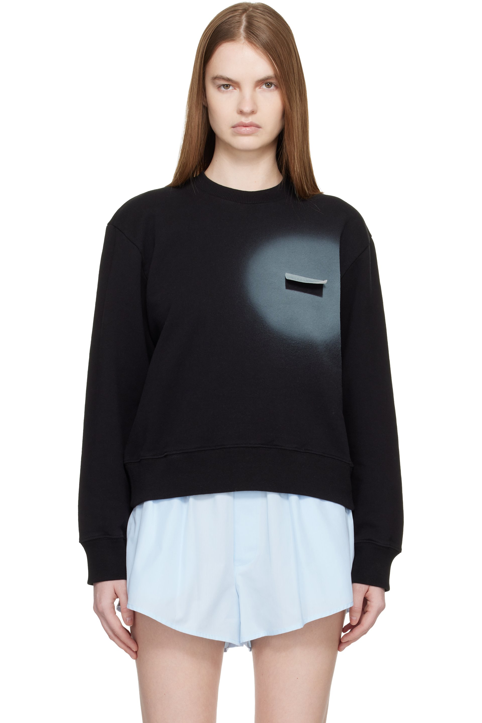 MM6 Maison Margiela - ブラック Unbrushed Cotton スウェットシャツ
