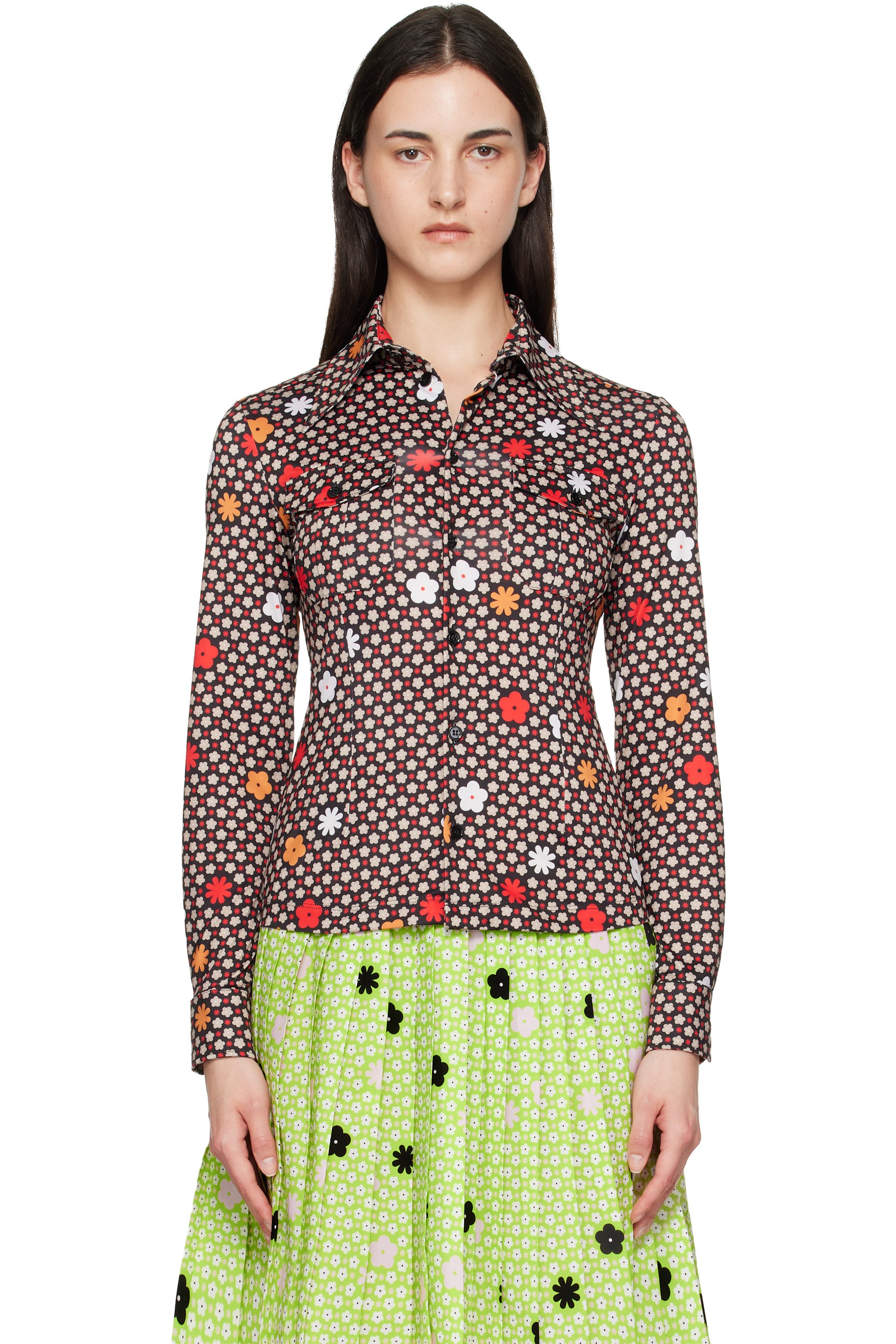 MM6 Maison Margiela - Black & Beige Jersey Shirt