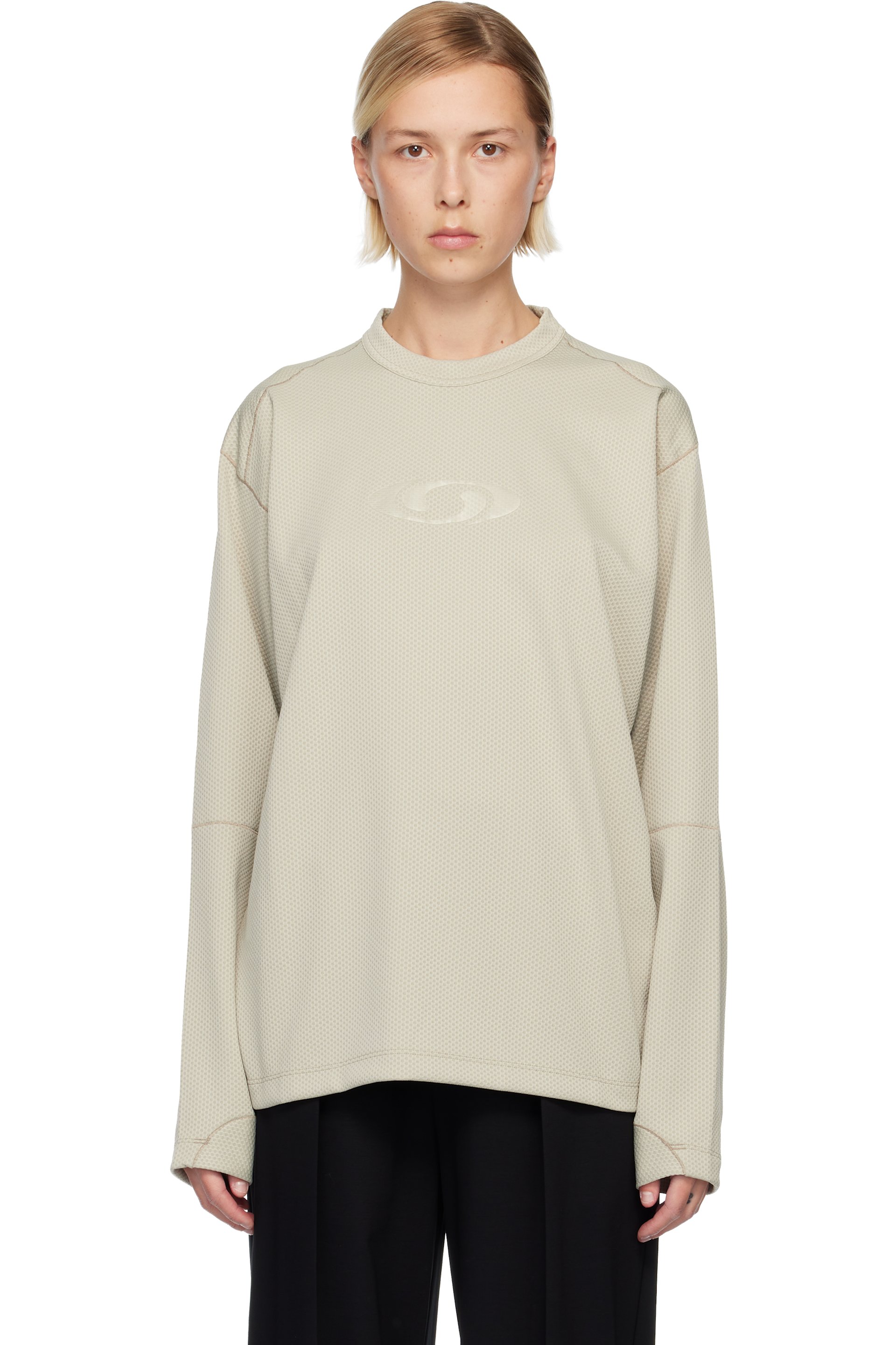 MM6 Maison Margiela - Pull à manches longues gris édition Salomon