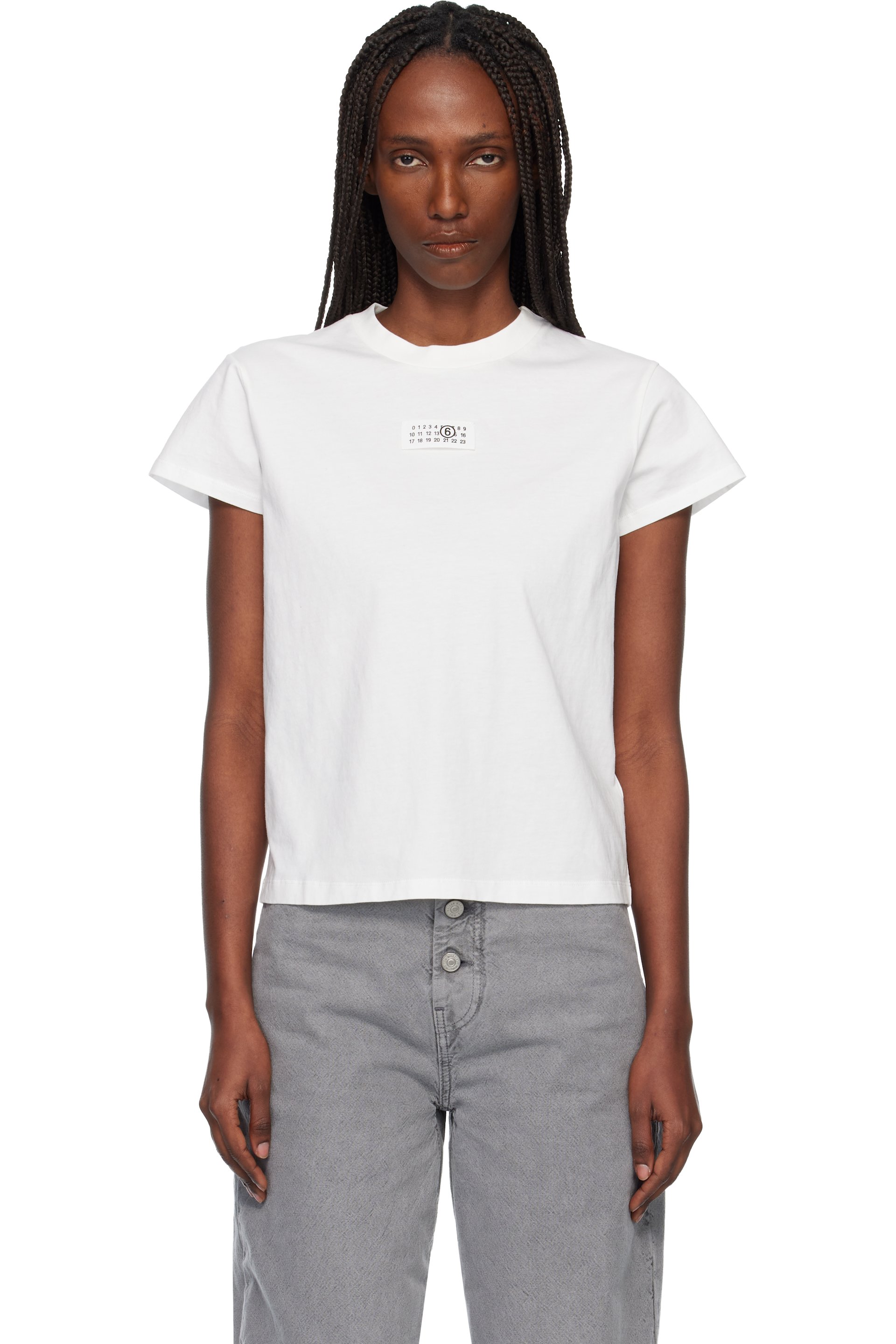 MM6 Maison Margiela: Off-White Numeric Cotton T-shirt | SSENSE