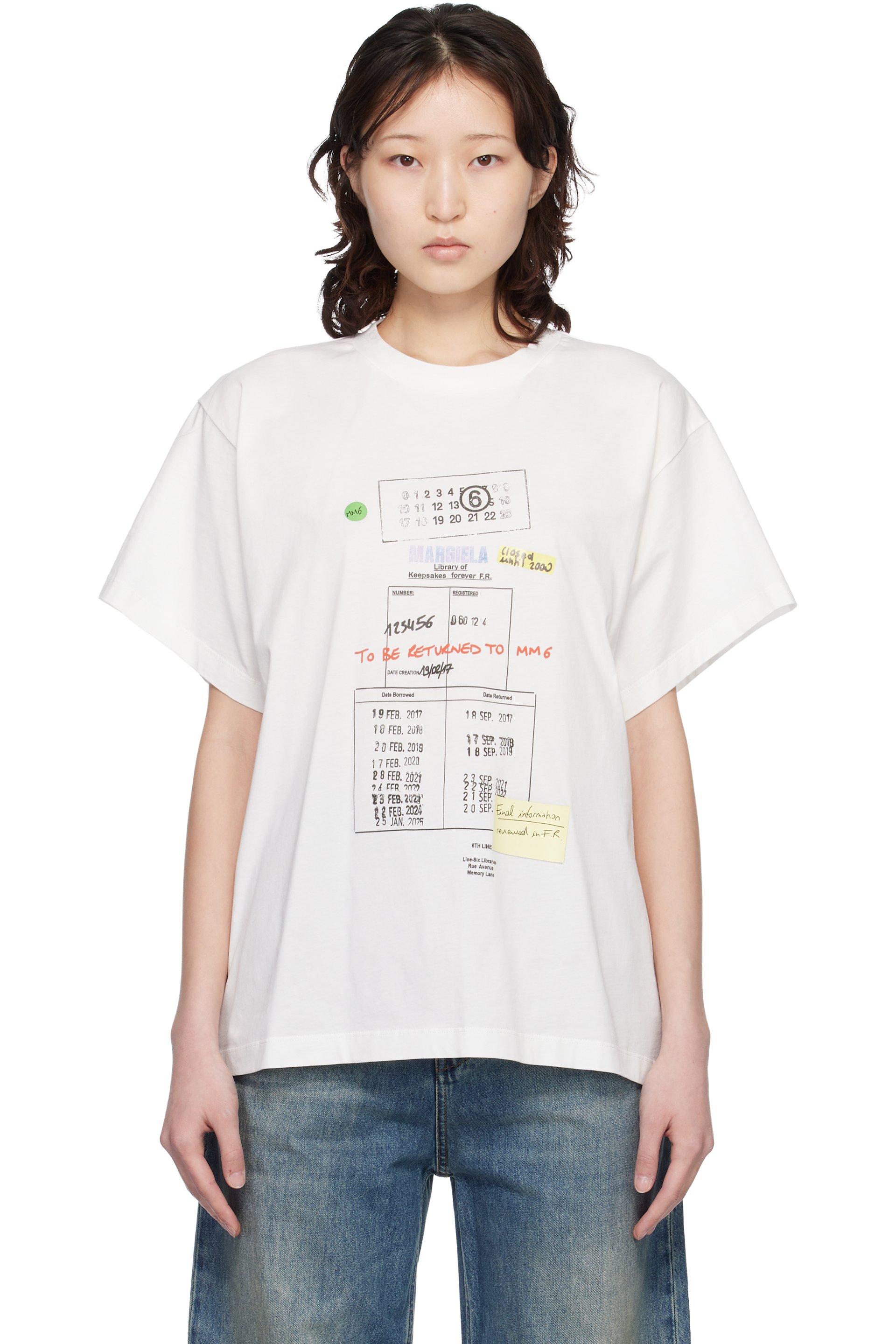 MM6 Maison Margiela - T-shirt blanc cassé à image