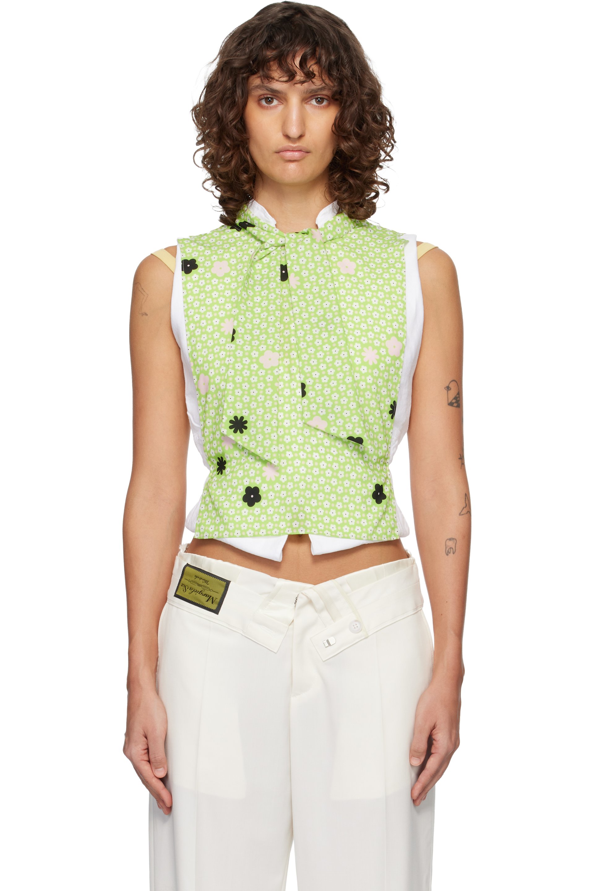 MM6 Maison Margiela フレアトップス MM6 MAISON MARGIELA Trompe L'oeil Print Top | H. Lorenzo