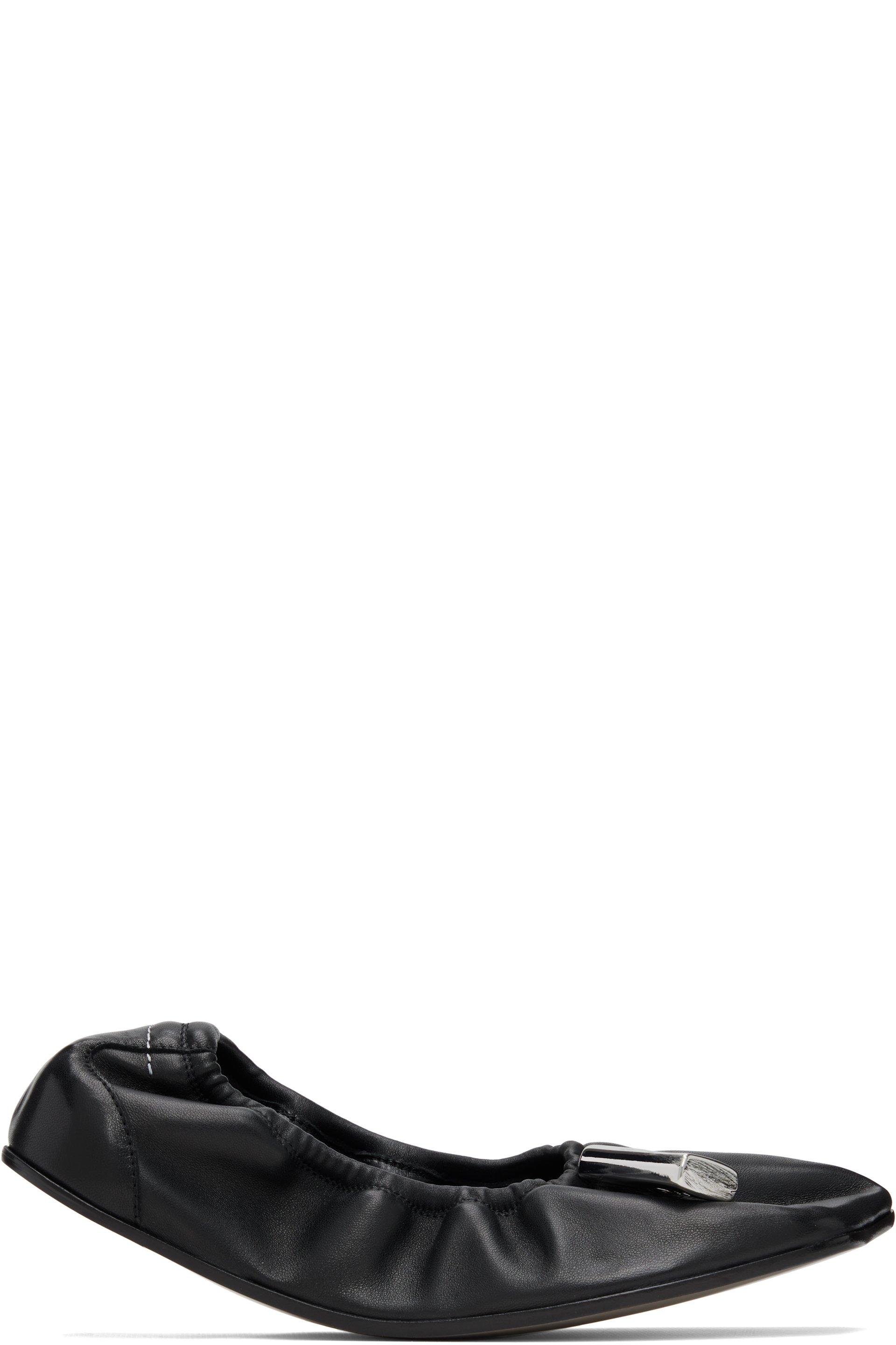 MM6 Maison Margiela - Ballerines Travel noires à bout anatomique et à breloque