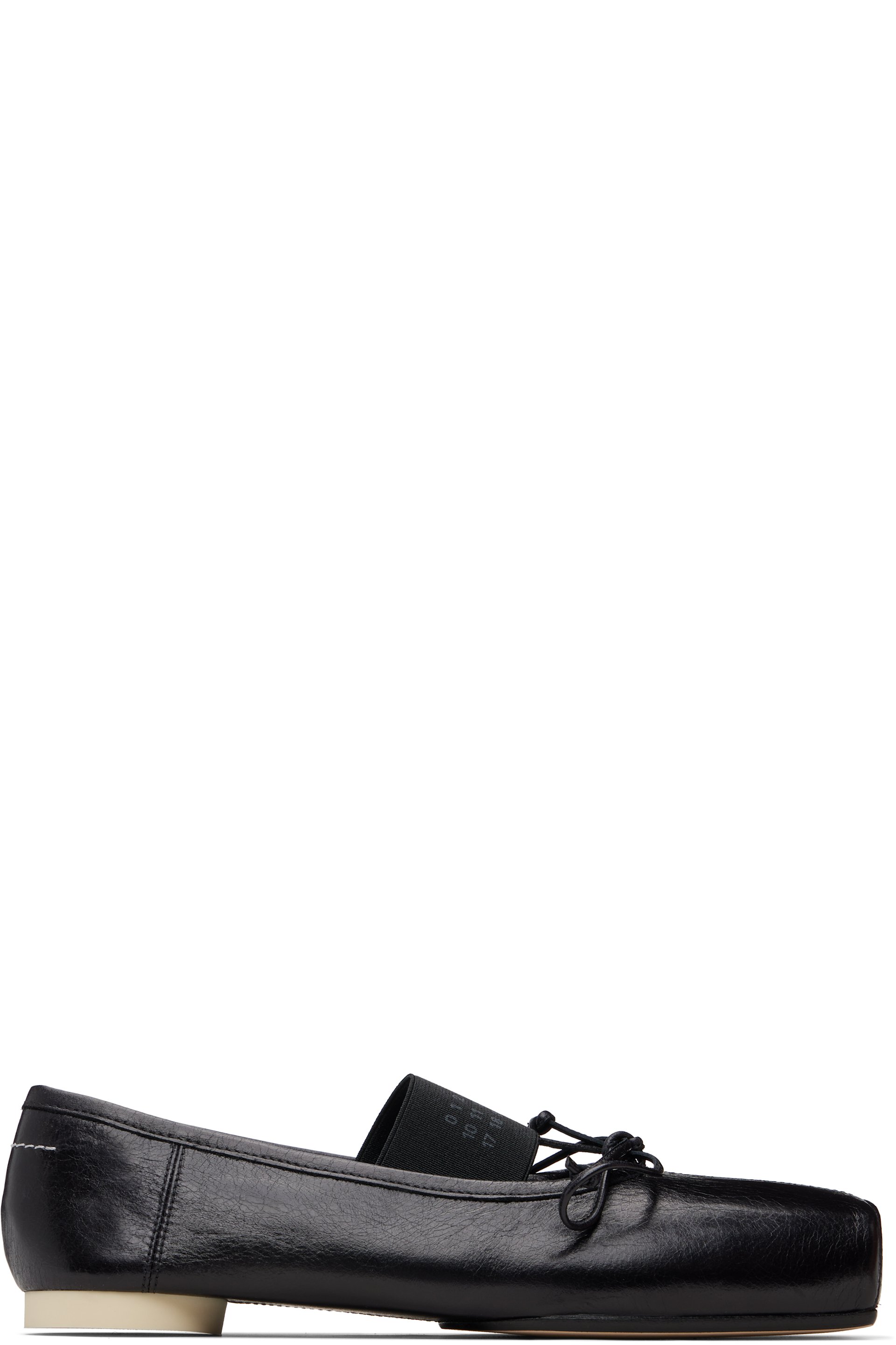 MM6 Maison Margiela - Ballerines noires à logo numérique et à bout carré