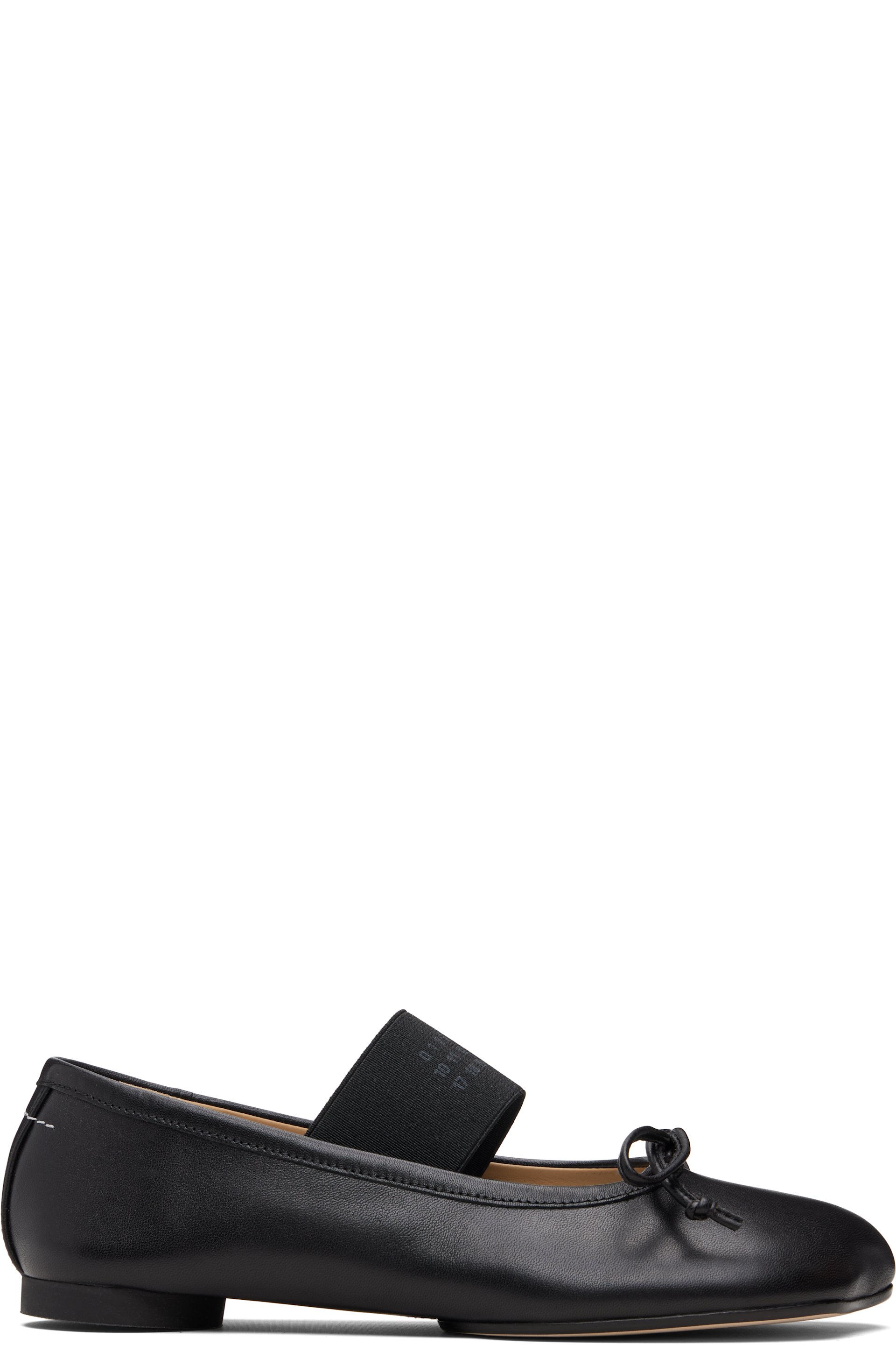 MM6 Maison Margiela - Ballerines noires à bout anatomique et à logo numérique