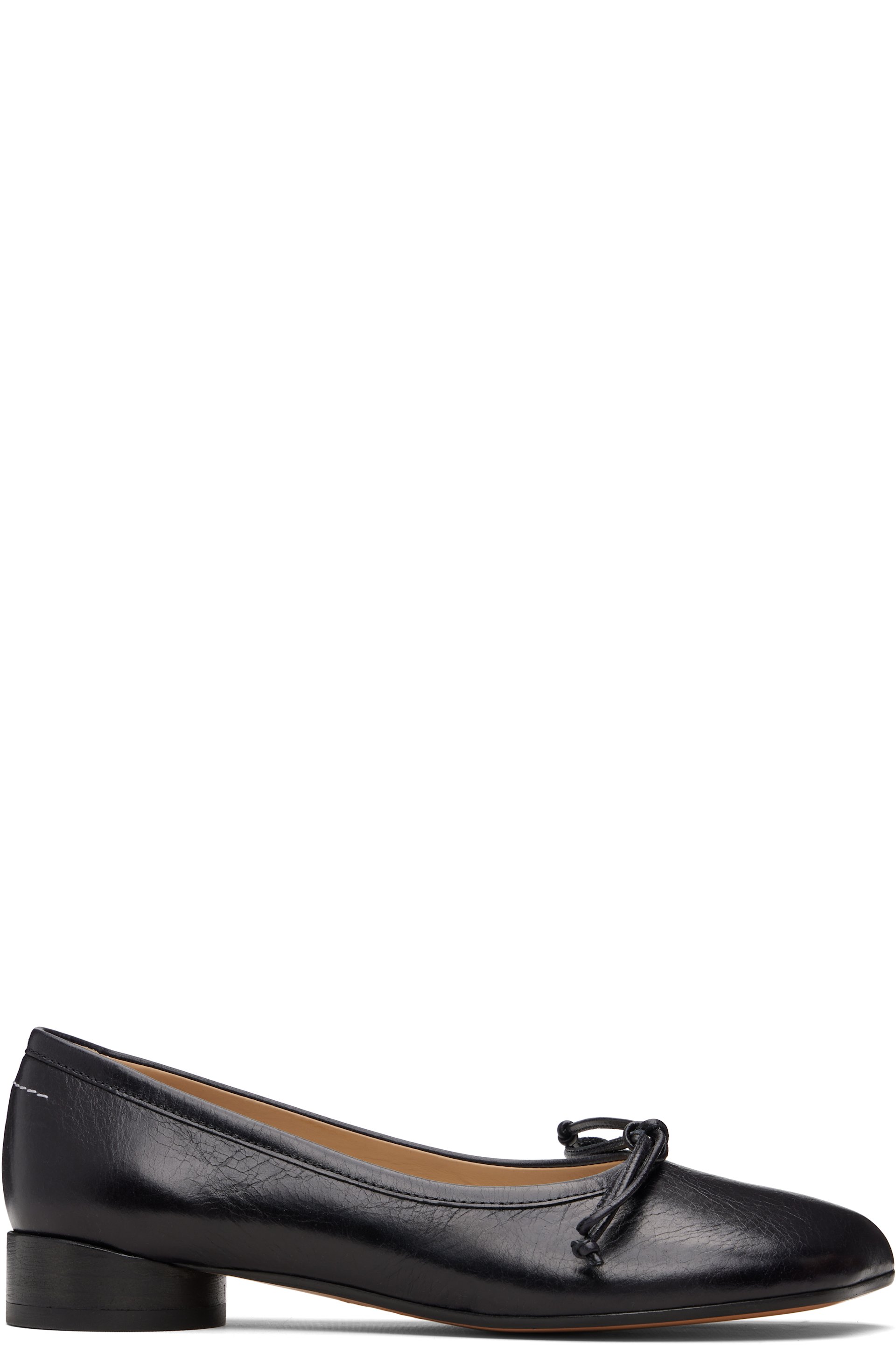 MM6 Maison Margiela - Ballerines noires à bout anatomique et à logo numérique