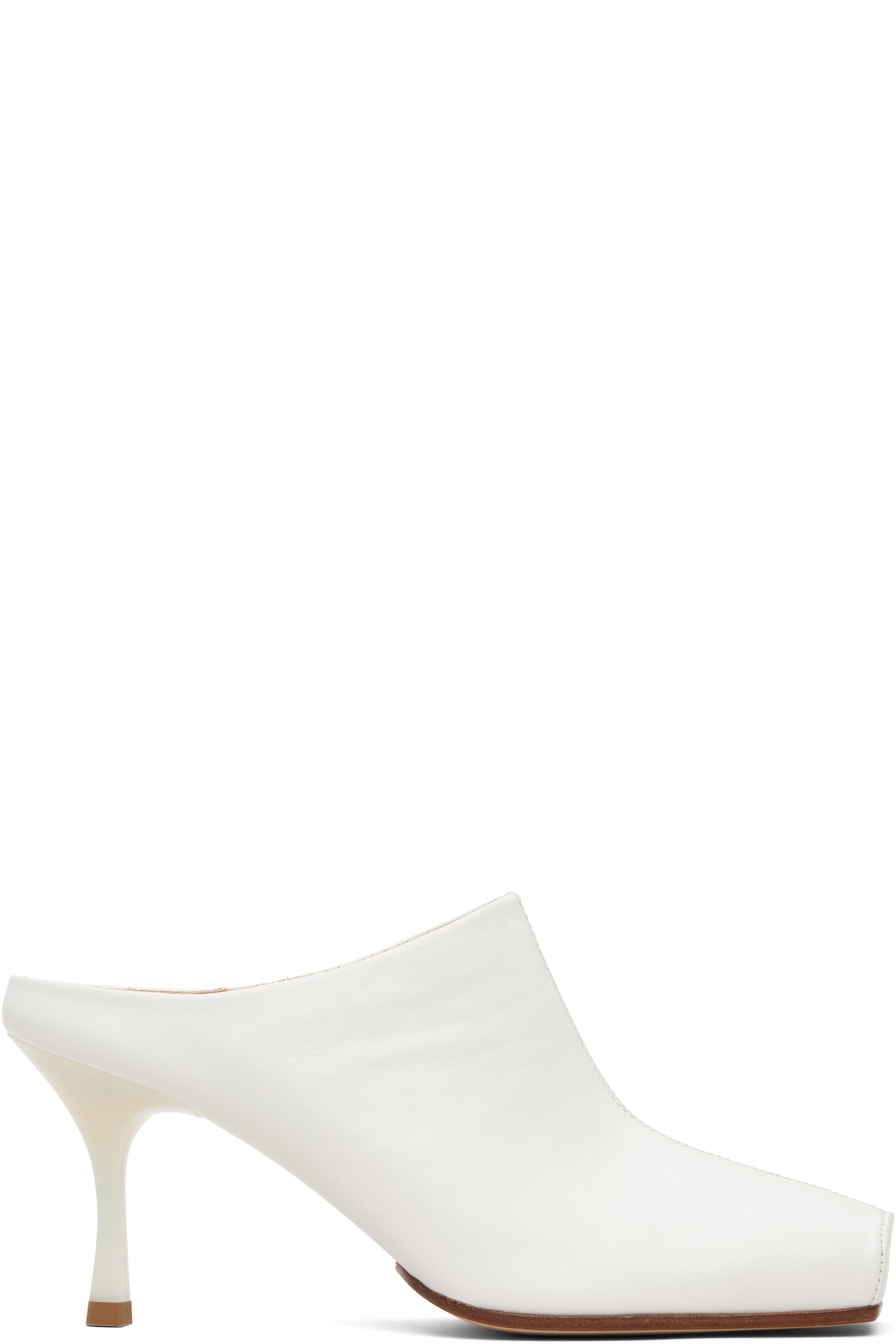 MM6 Maison Margiela - Mules à talon de style ballerine blanches