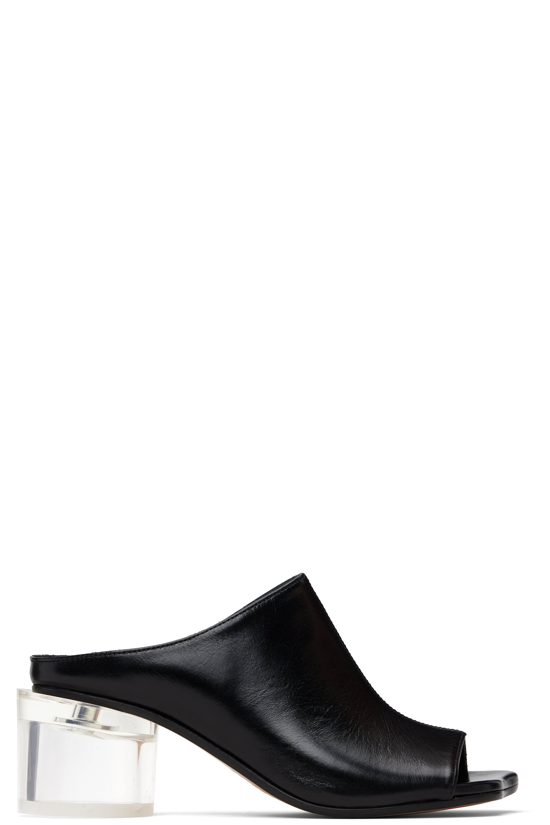 MM6 Maison Margiela - Mules à talon noires à bout anatomique