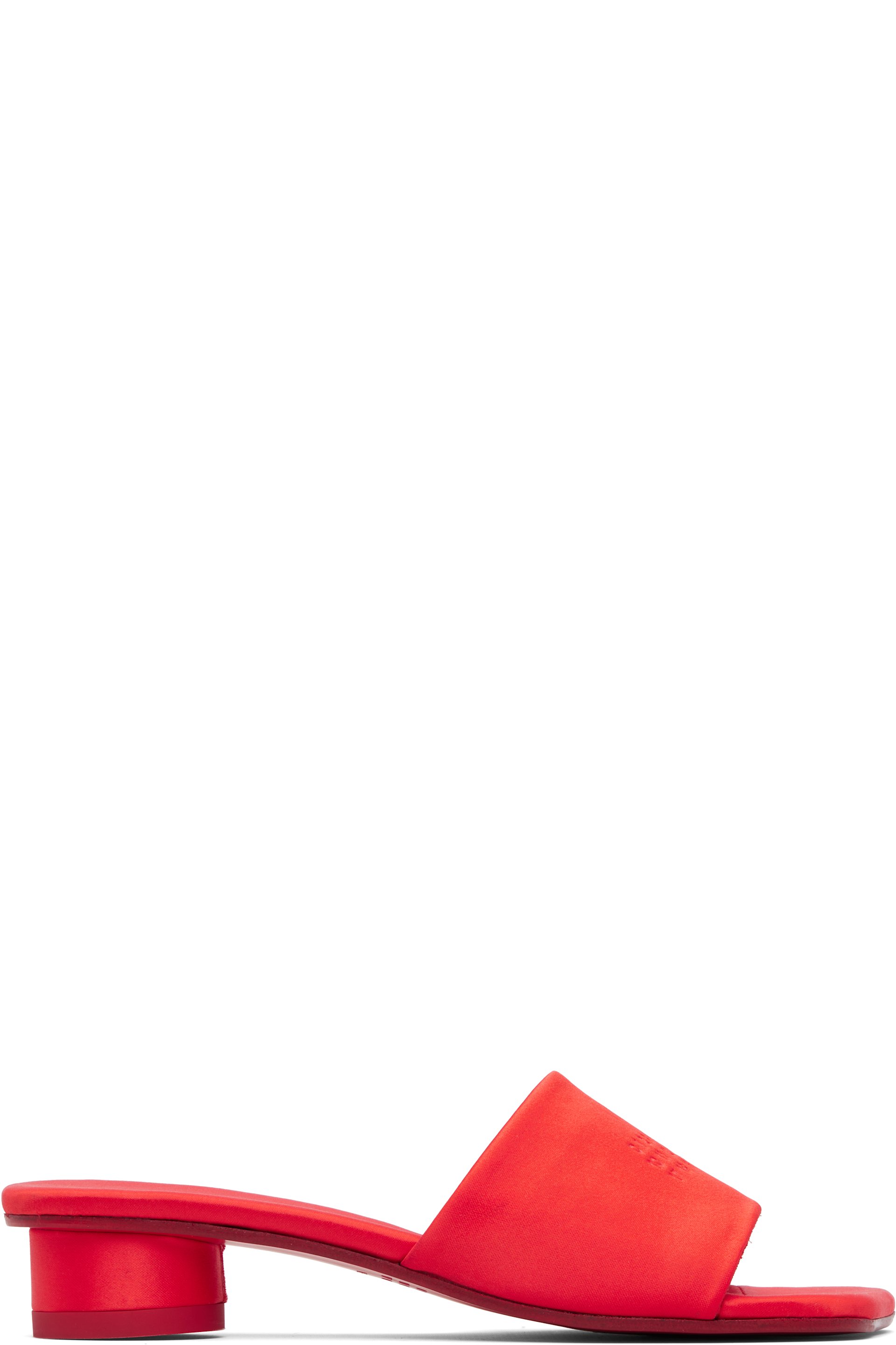 MM6 Maison Margiela - Sandales à talon rouges à logo numérique et à bout anatomique