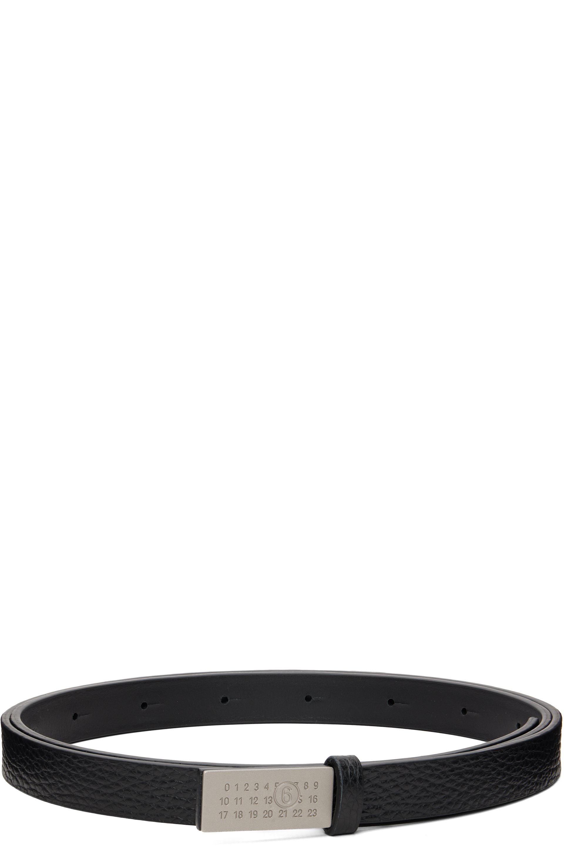 Black Numeric Leather Belt by MM6 Maison Margiela on Sale Black Numeric Leather Belt by MM6 Maison Margiela on Sale