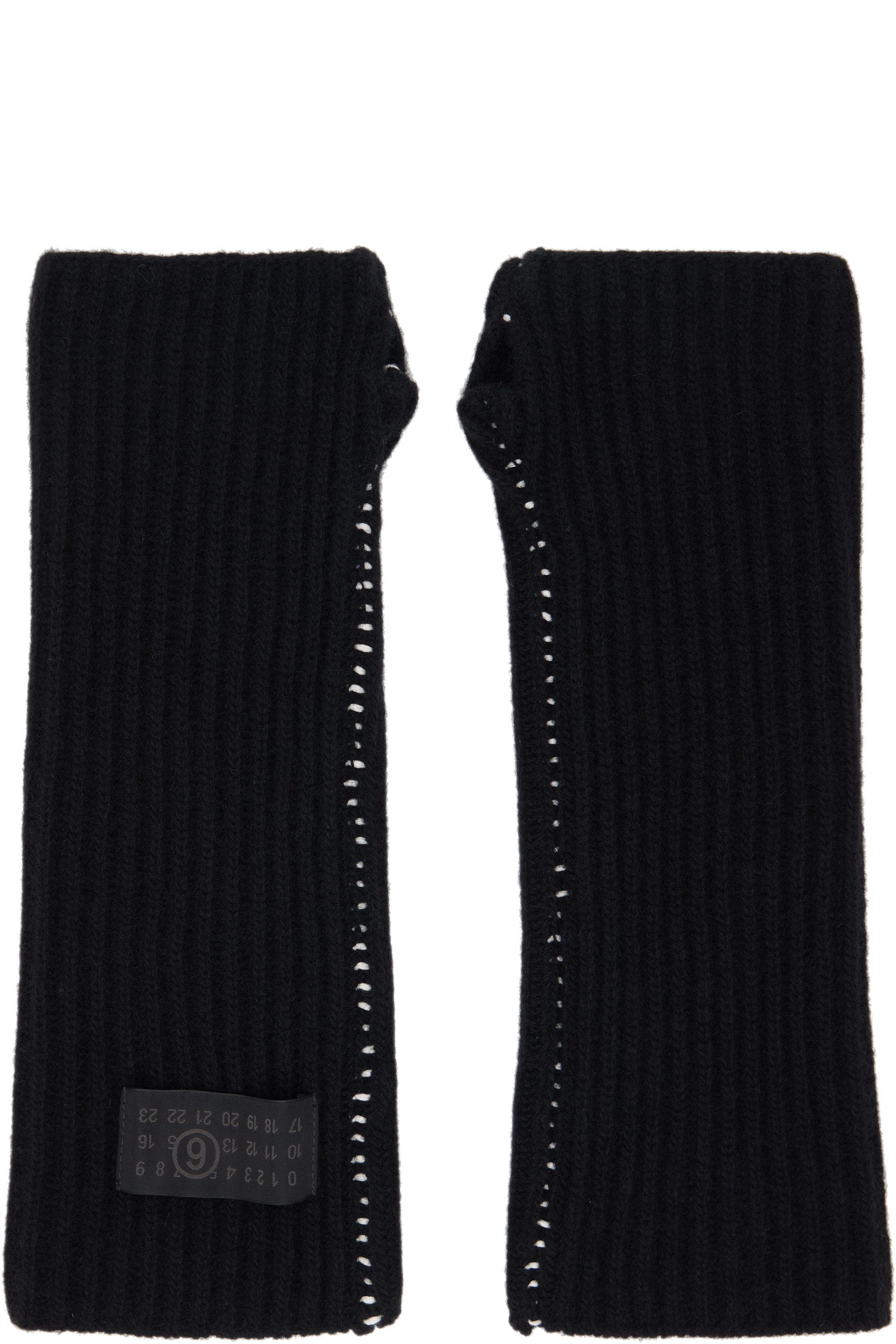 MM6 Maison Margiela - ブラック フィッシャーマンズリブ アームウォーマー