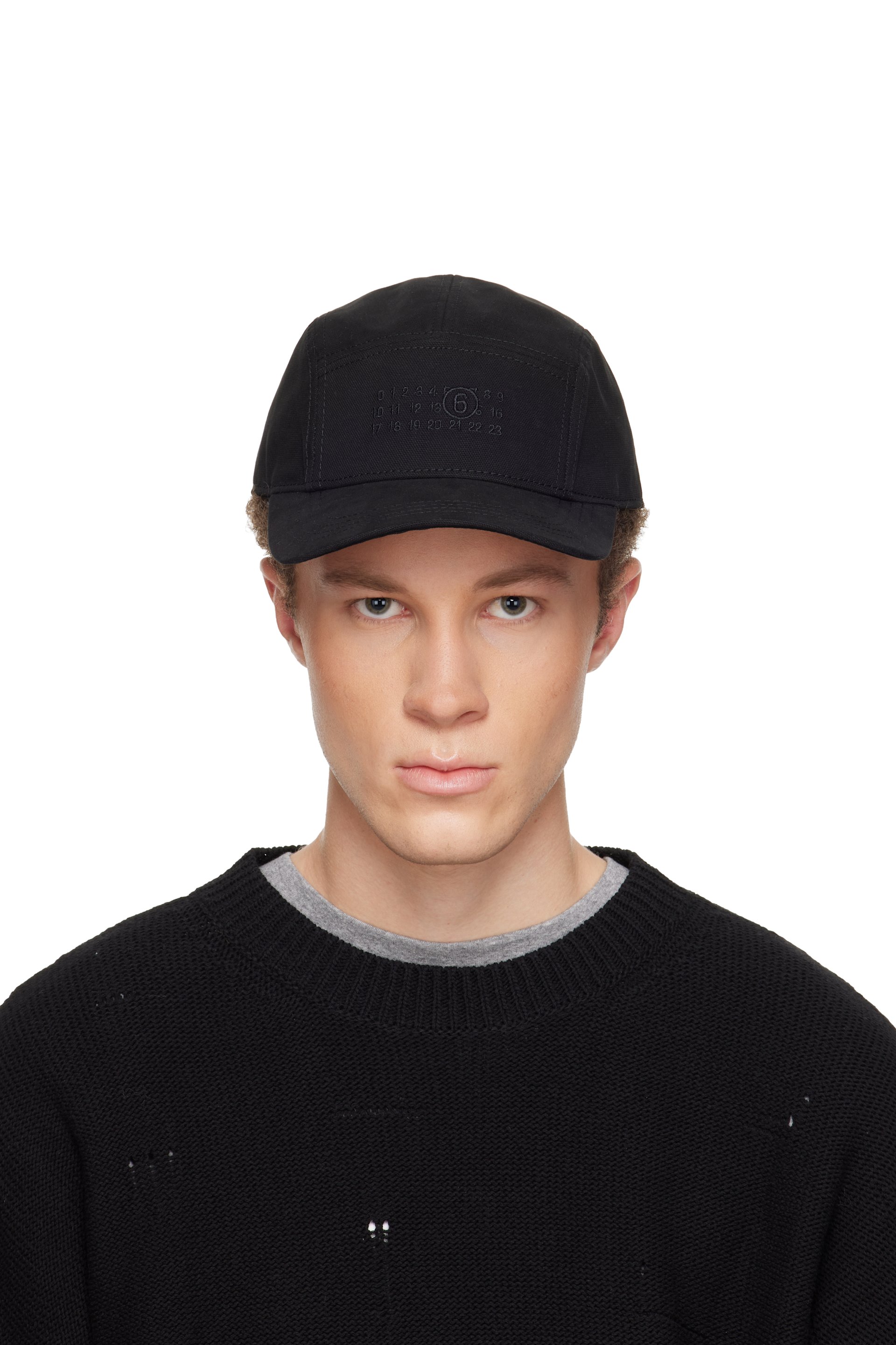 MM6 Maison Margiela - Black Embroidered Logo Cap