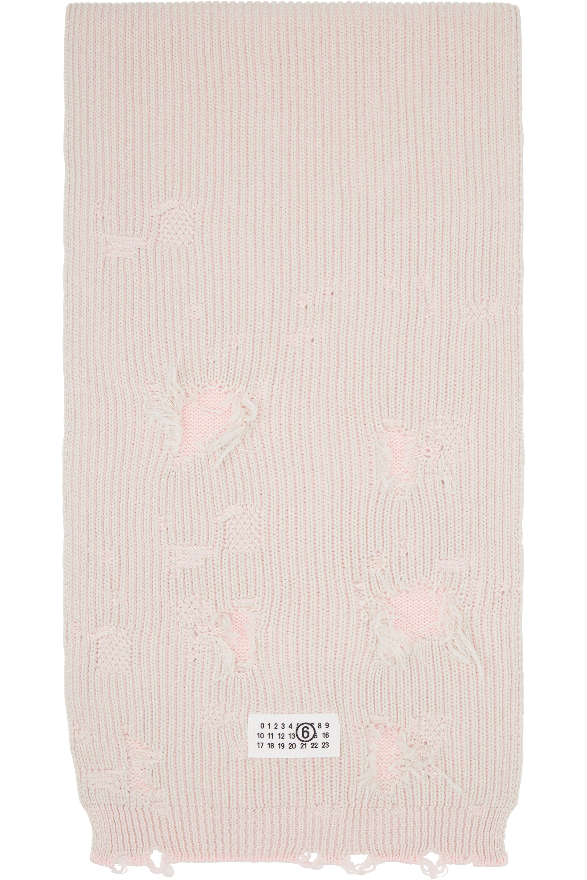 MM6 Maison Margiela - 灰色 & 粉色 Amended Optical Ribs 围巾