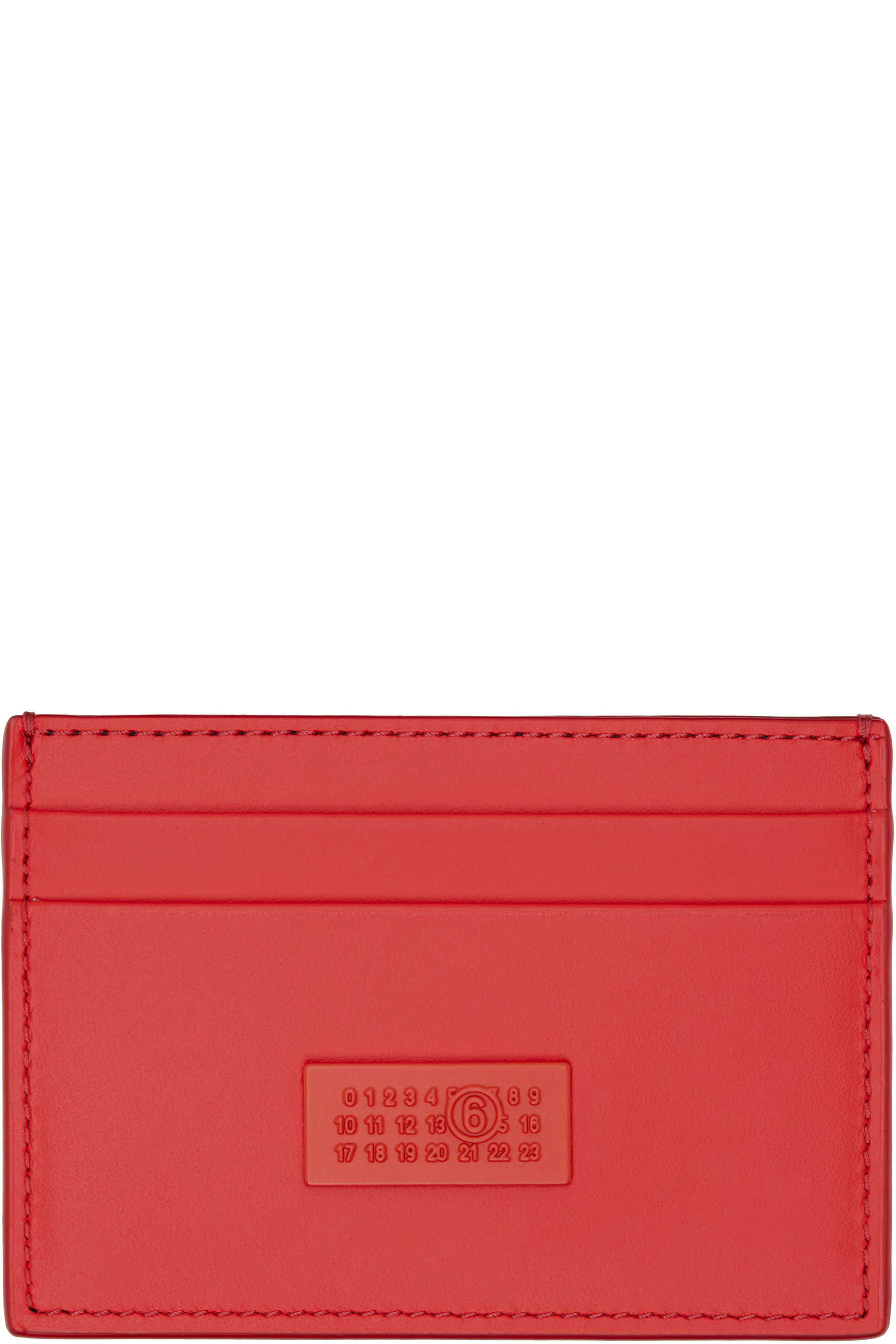MM6 Maison Margiela - Orange Numeric Leather Card Holder
