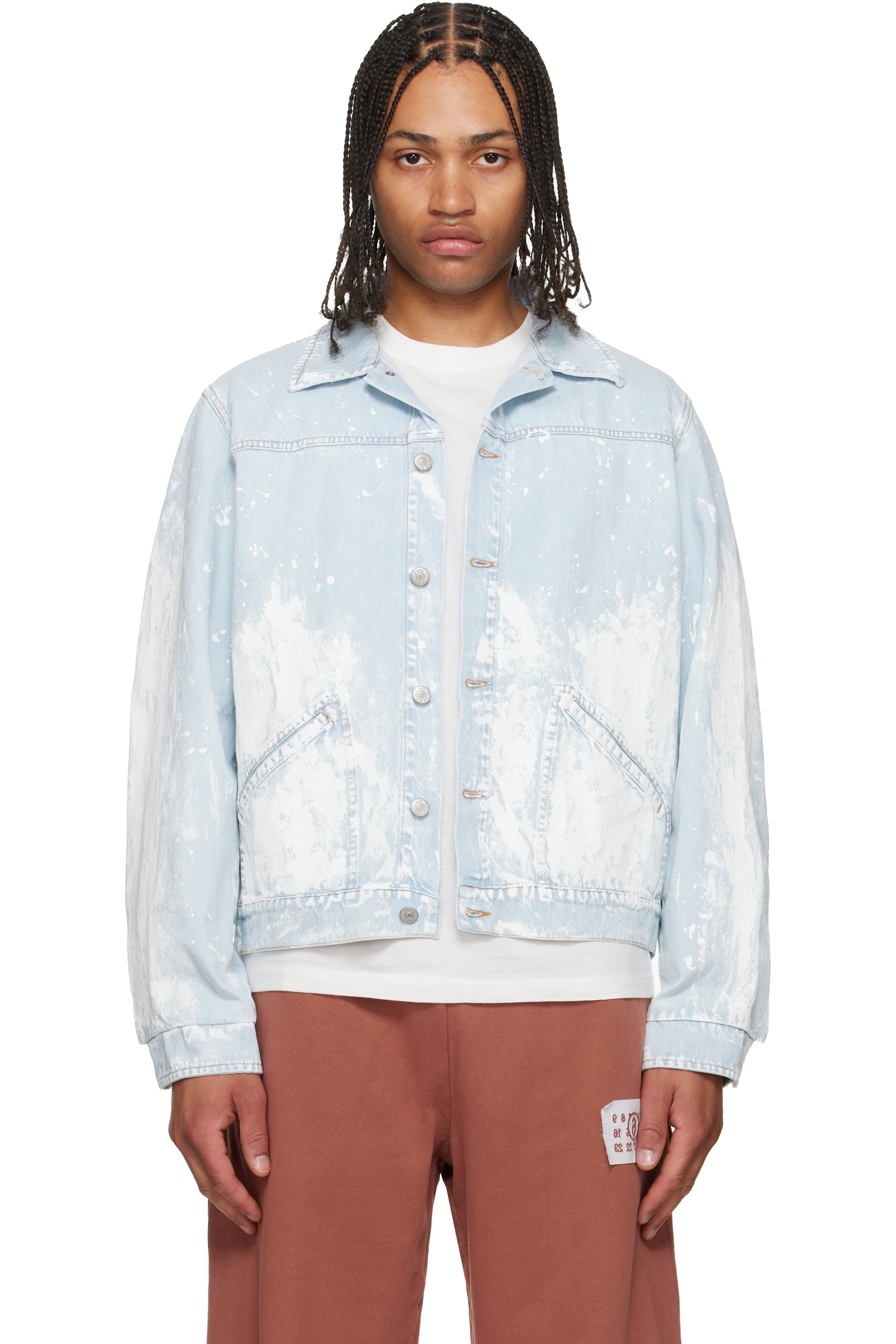 MM6 Maison Margiela - Blue Paint Splatter Denim Jacket