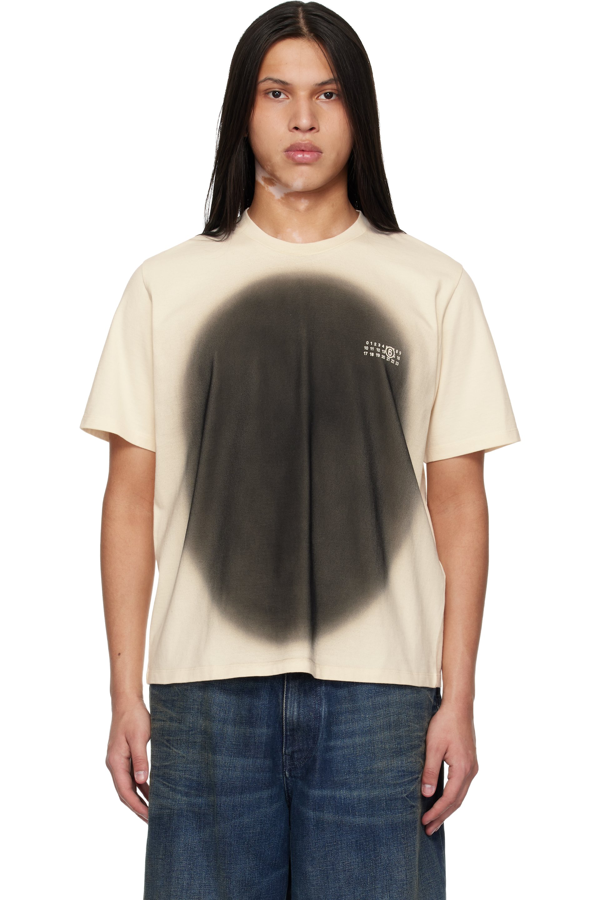 MM6 Maison Margiela - Off-White Spray Print T-shirt