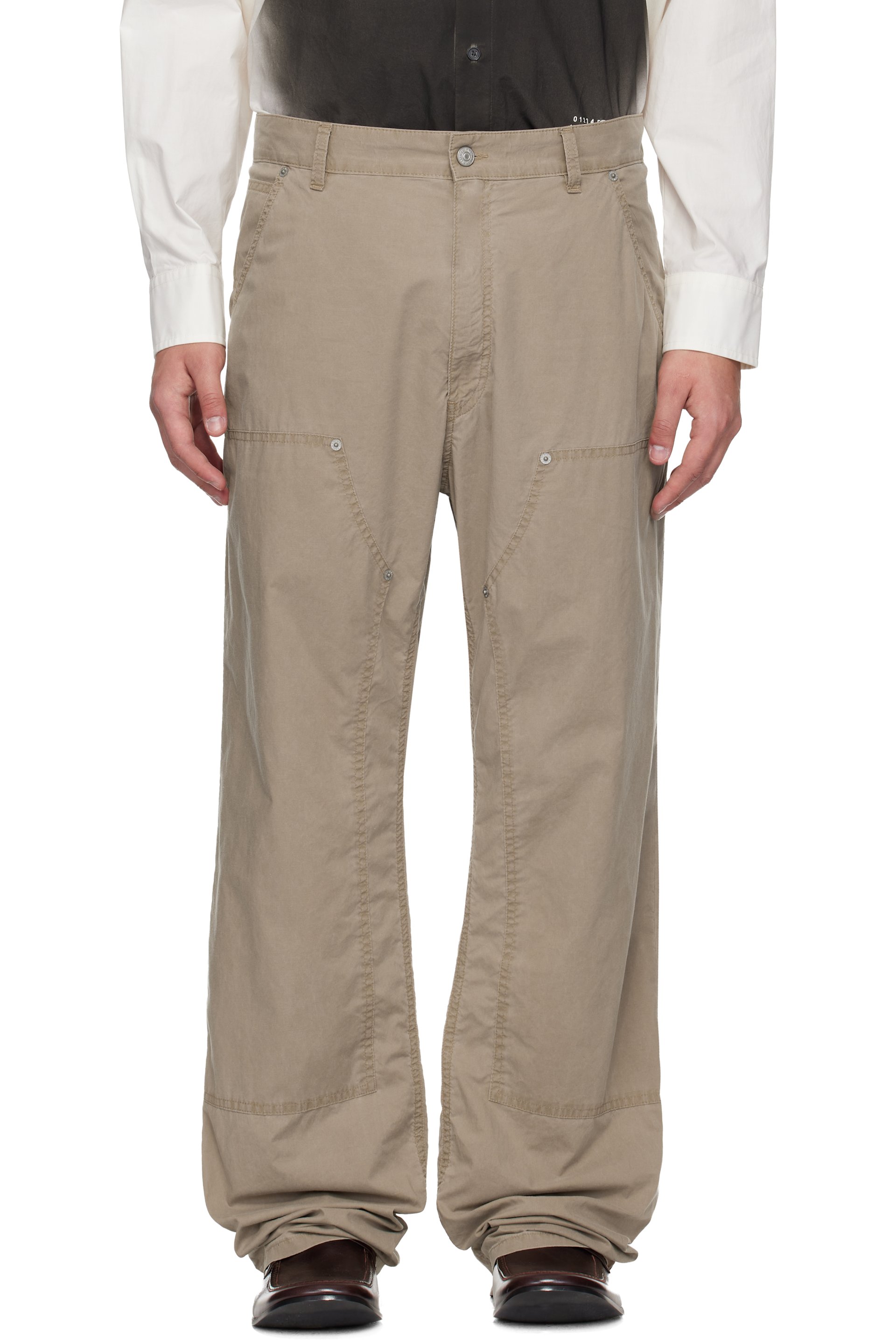 Beige 5 Pockets Jeans by MM6 Maison Margiela on Sale