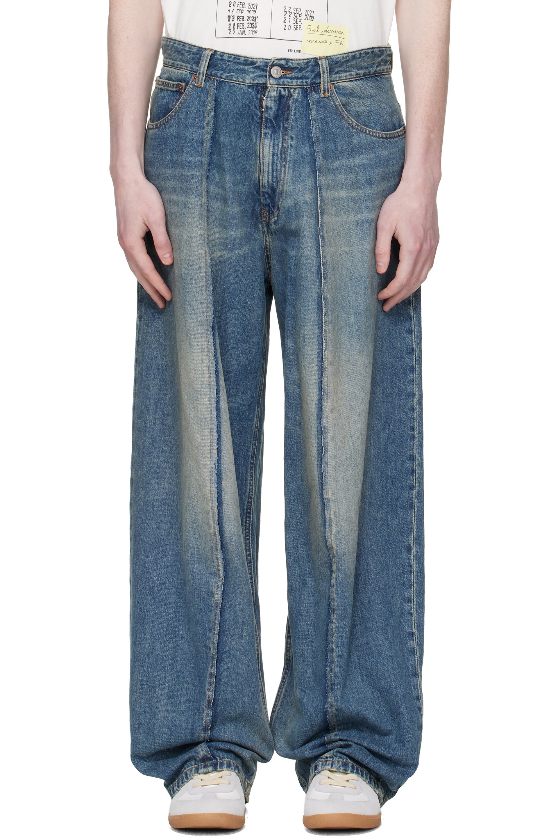 MM6 Maison Margiela - 블루 와이드 핏 데님 진
