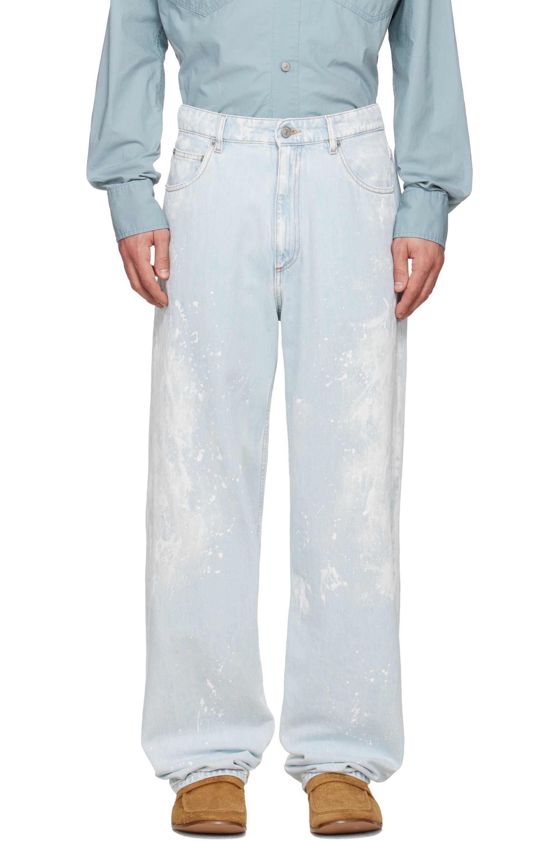 MM6 Maison Margiela - Blue Paint Splatter Jeans