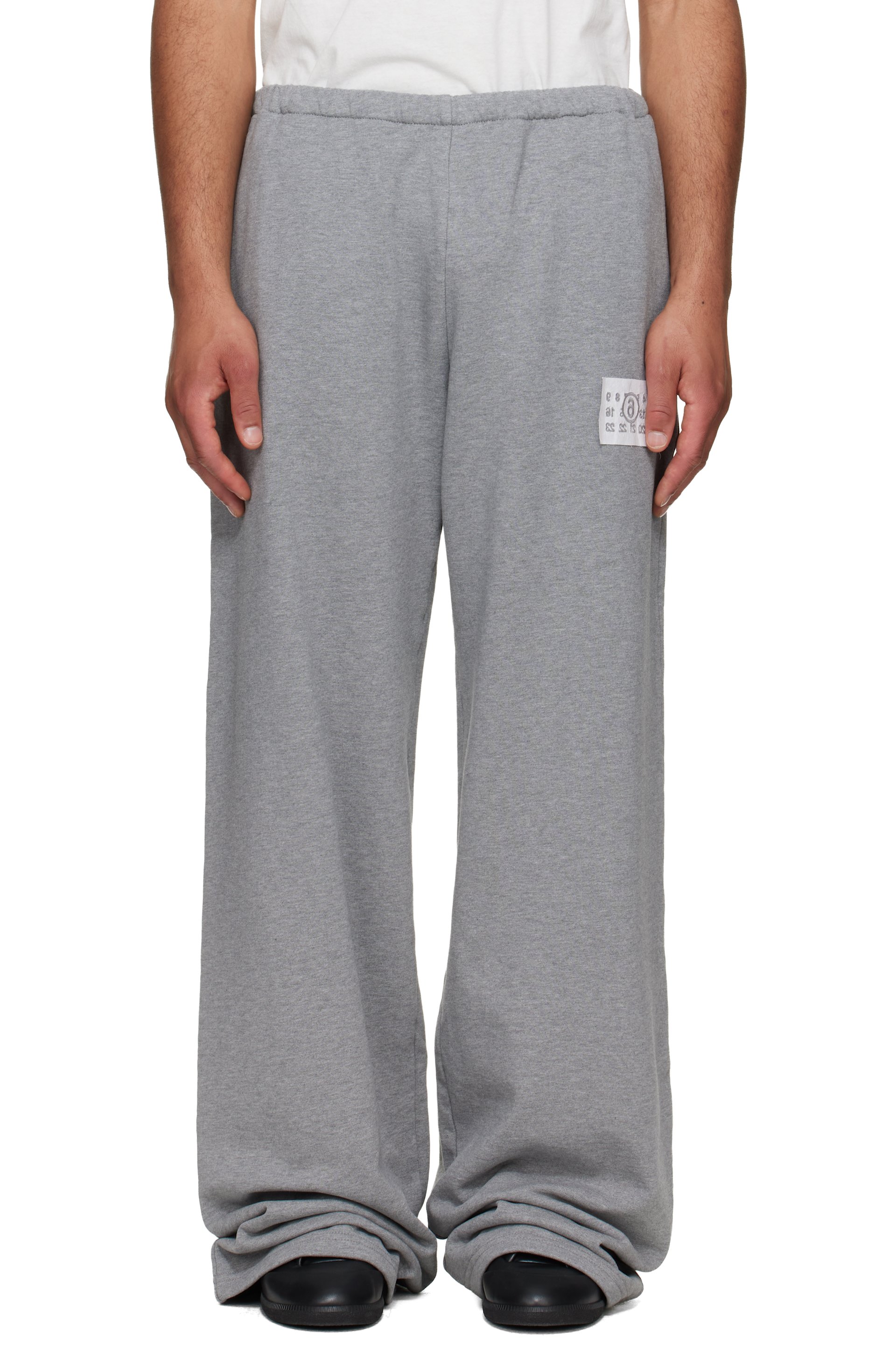 MM6 Maison Margiela - Gray Logo Patch Sweatpants