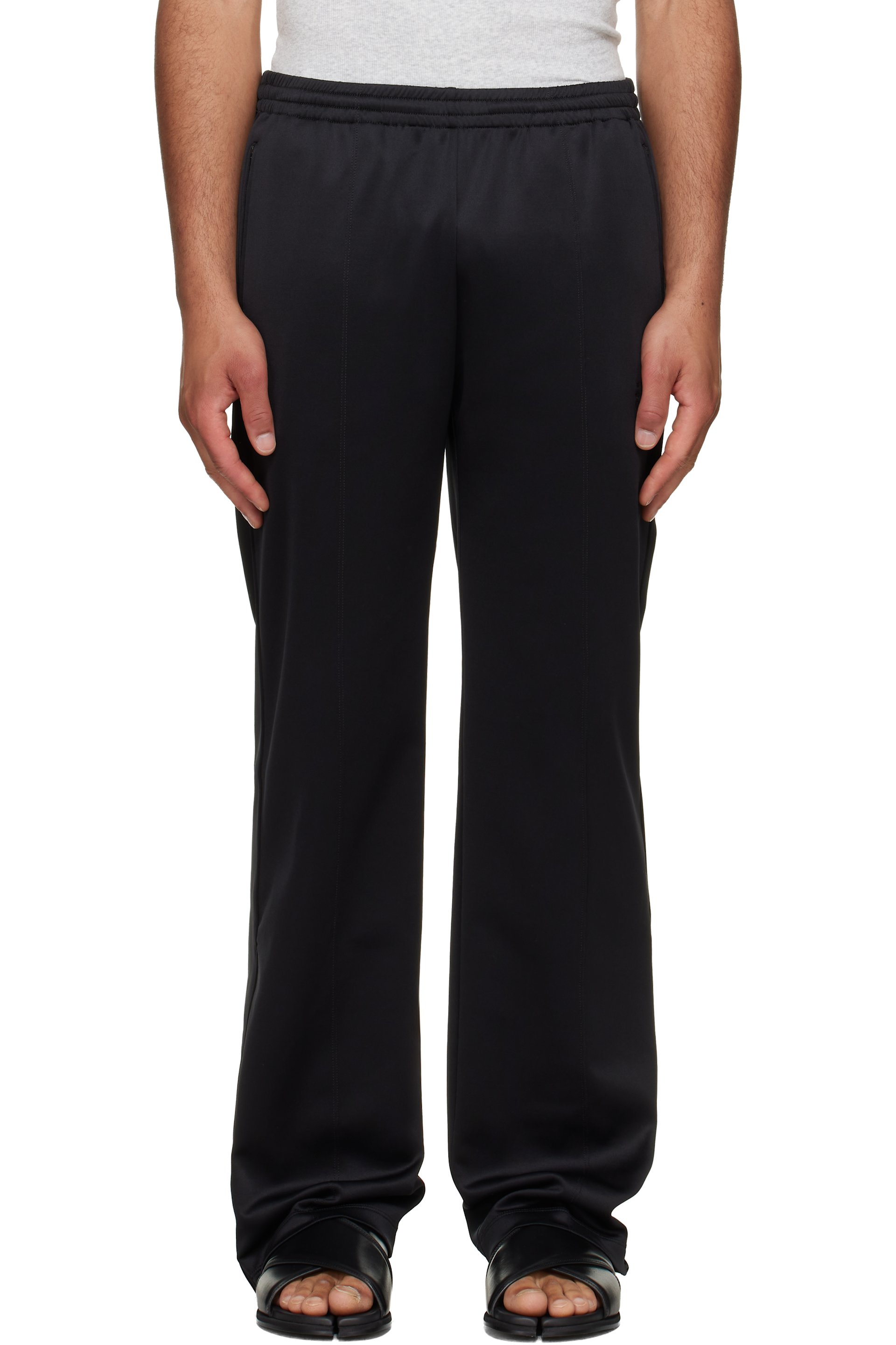 MM6 Maison Margiela - Black Embroidered Logo Trousers