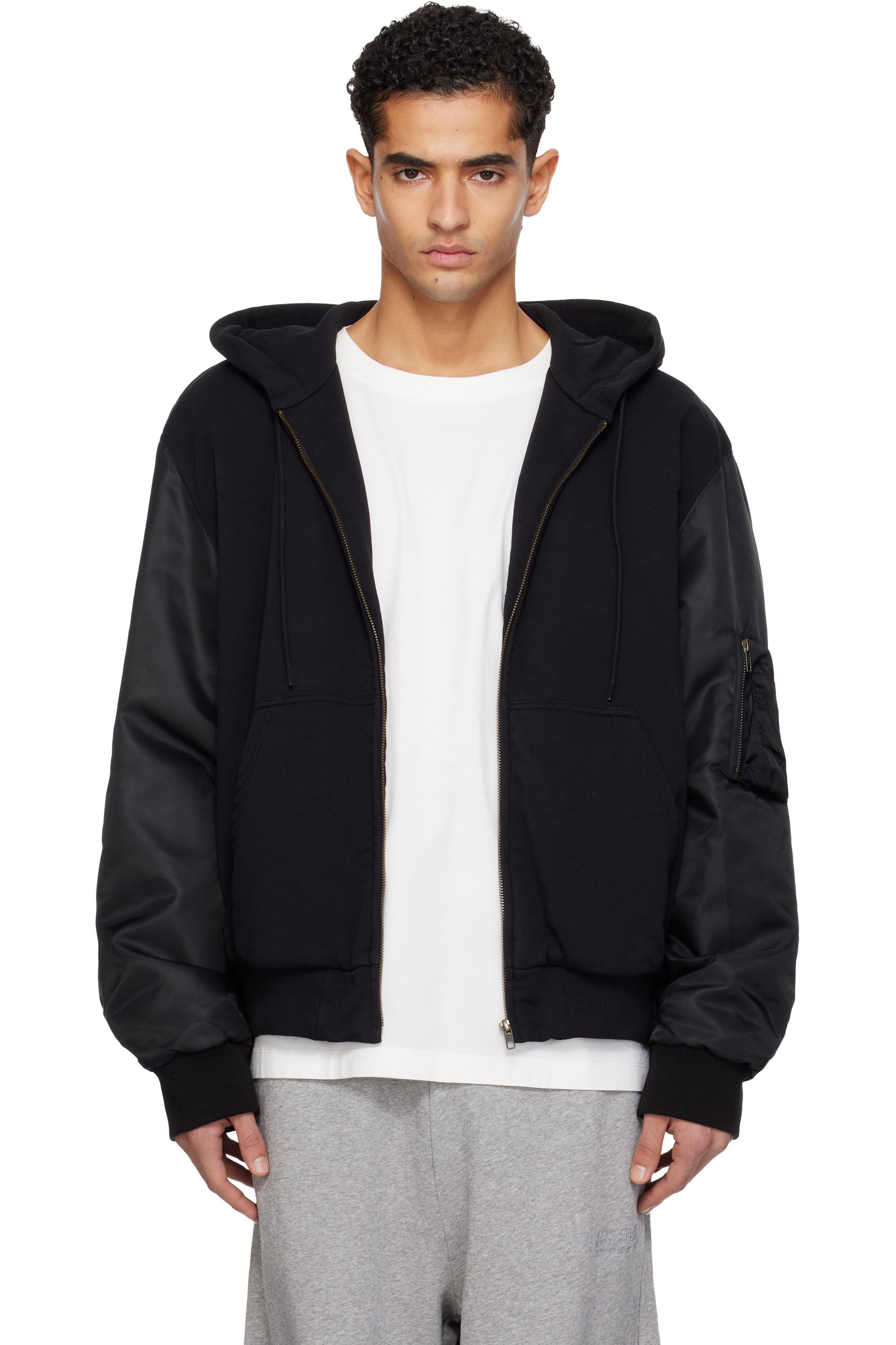 MM6 Maison Margiela - Blouson noir à capuche