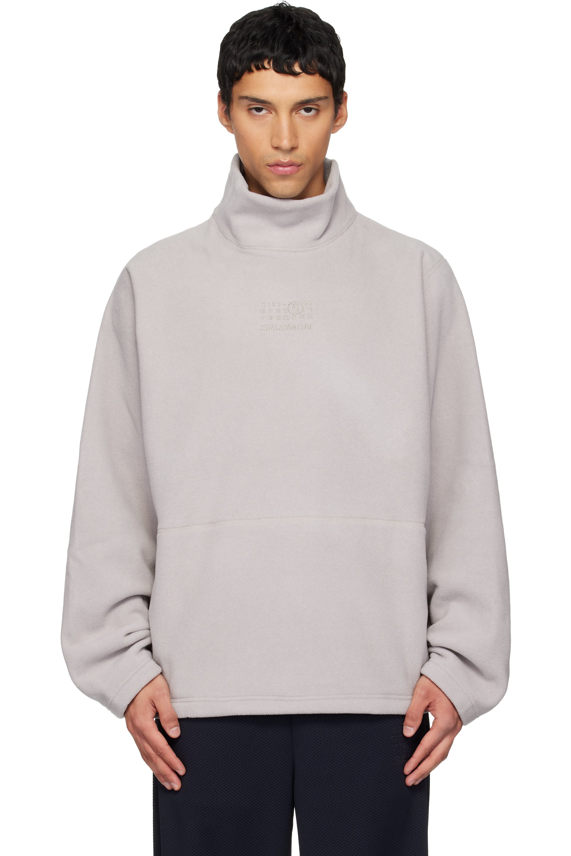 MM6 Maison Margiela - Col roulé beige en molleton édition Salomon