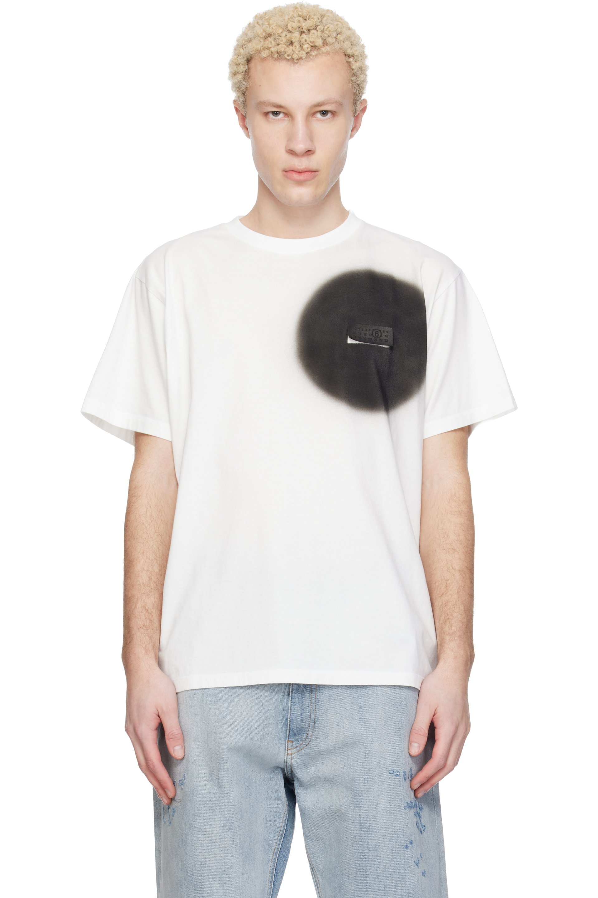 MM6 Maison Margiela - White Spray Print T-shirt