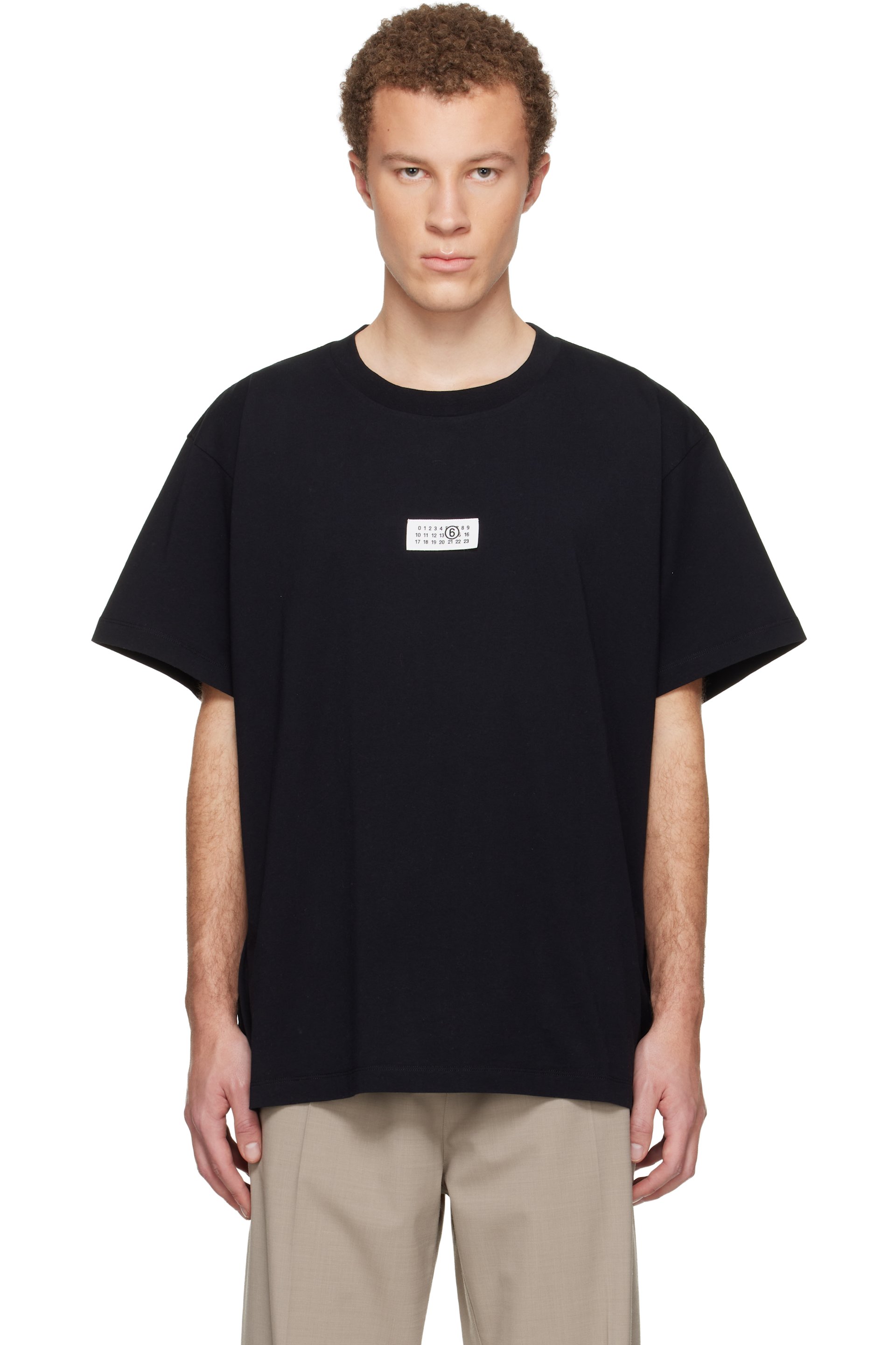 MM6 Tシャツ　XL Black Numeric Cotton T-shirt by MM6 Maison Margiela on Sale