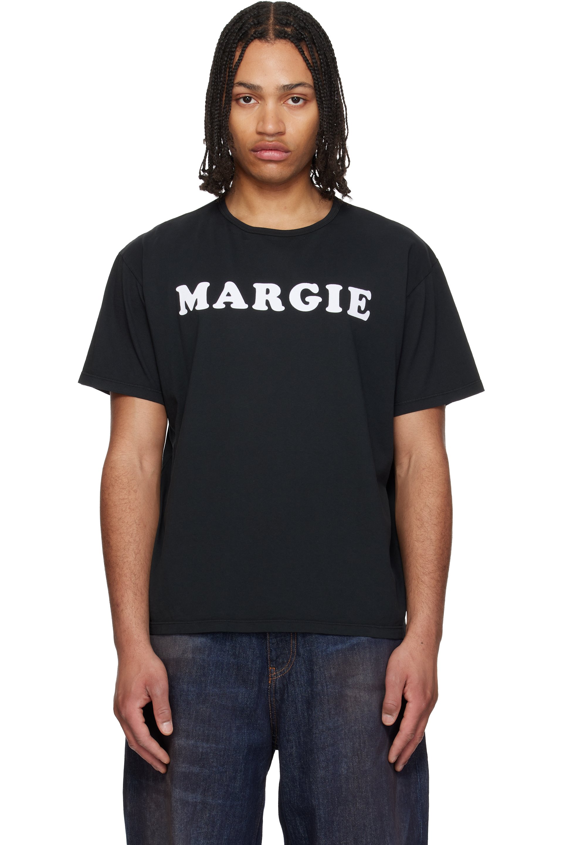 MM6 Maison Margiela - Black Vintage Jersey 'Margie' T-shirt