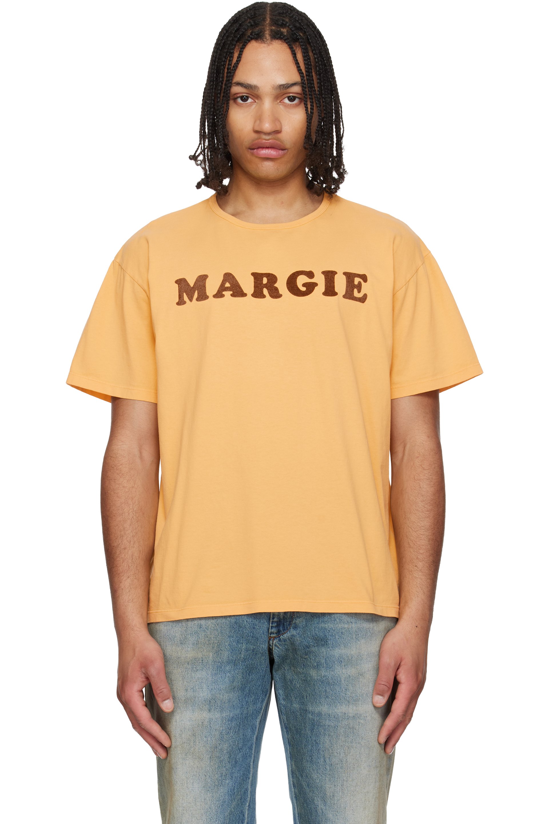 MM6 Maison Margiela - Yellow Vintage Jersey 'Margie' T-shirt