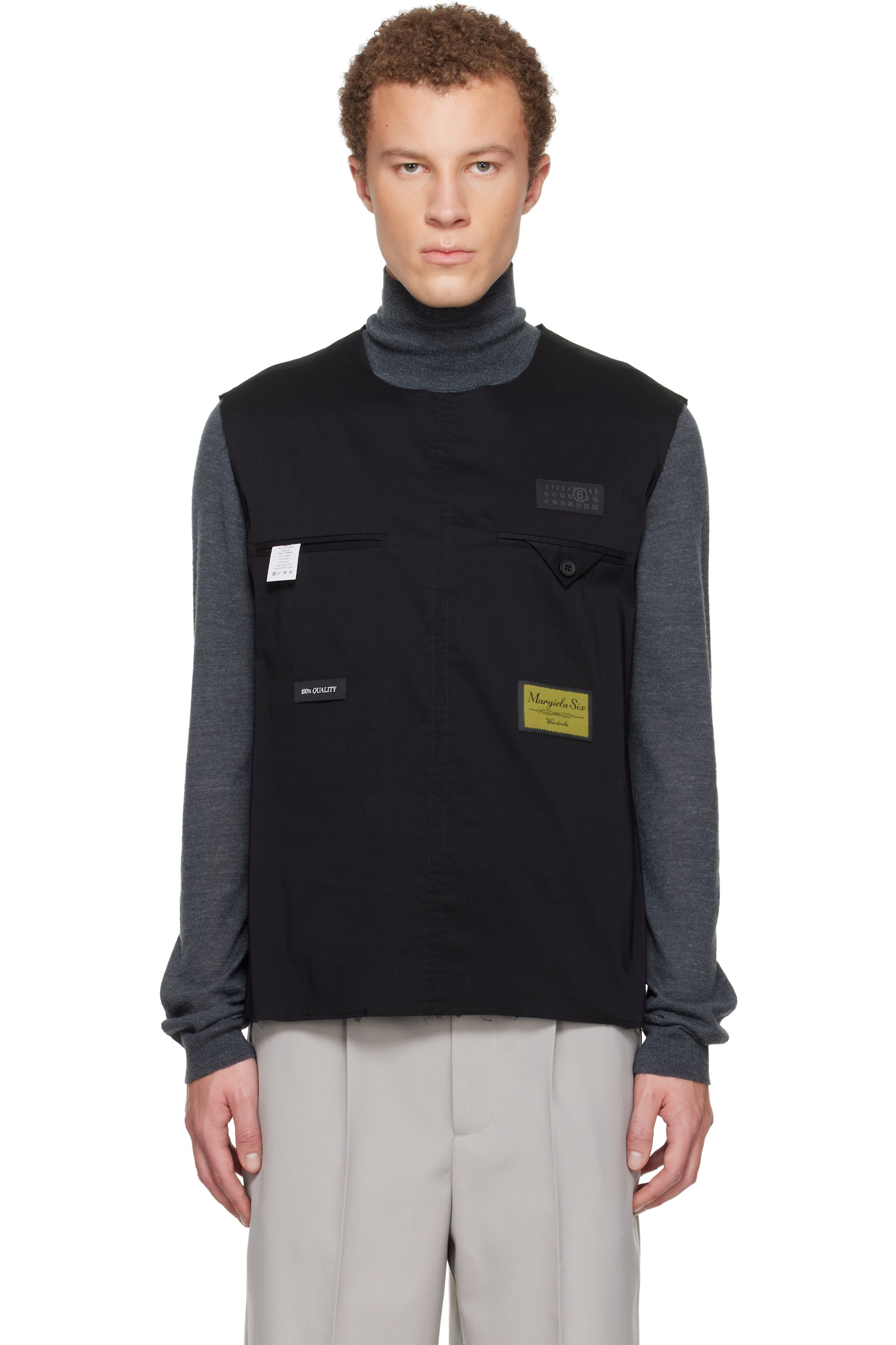 MM6 Maison Margiela - Débardeur noir à écussons à logo