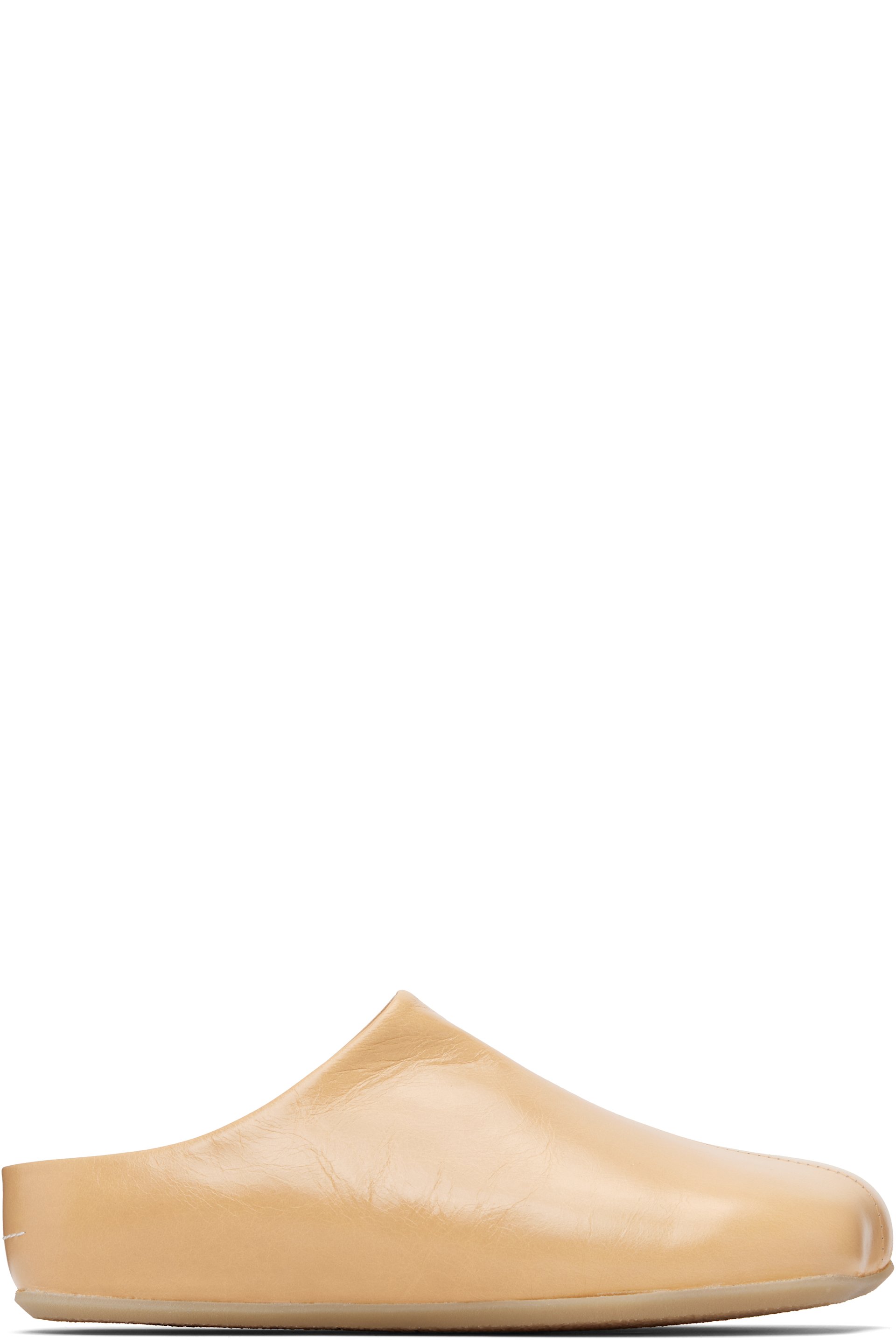 MM6 Maison Margiela: Beige Factory Sabot Loafers | SSENSE