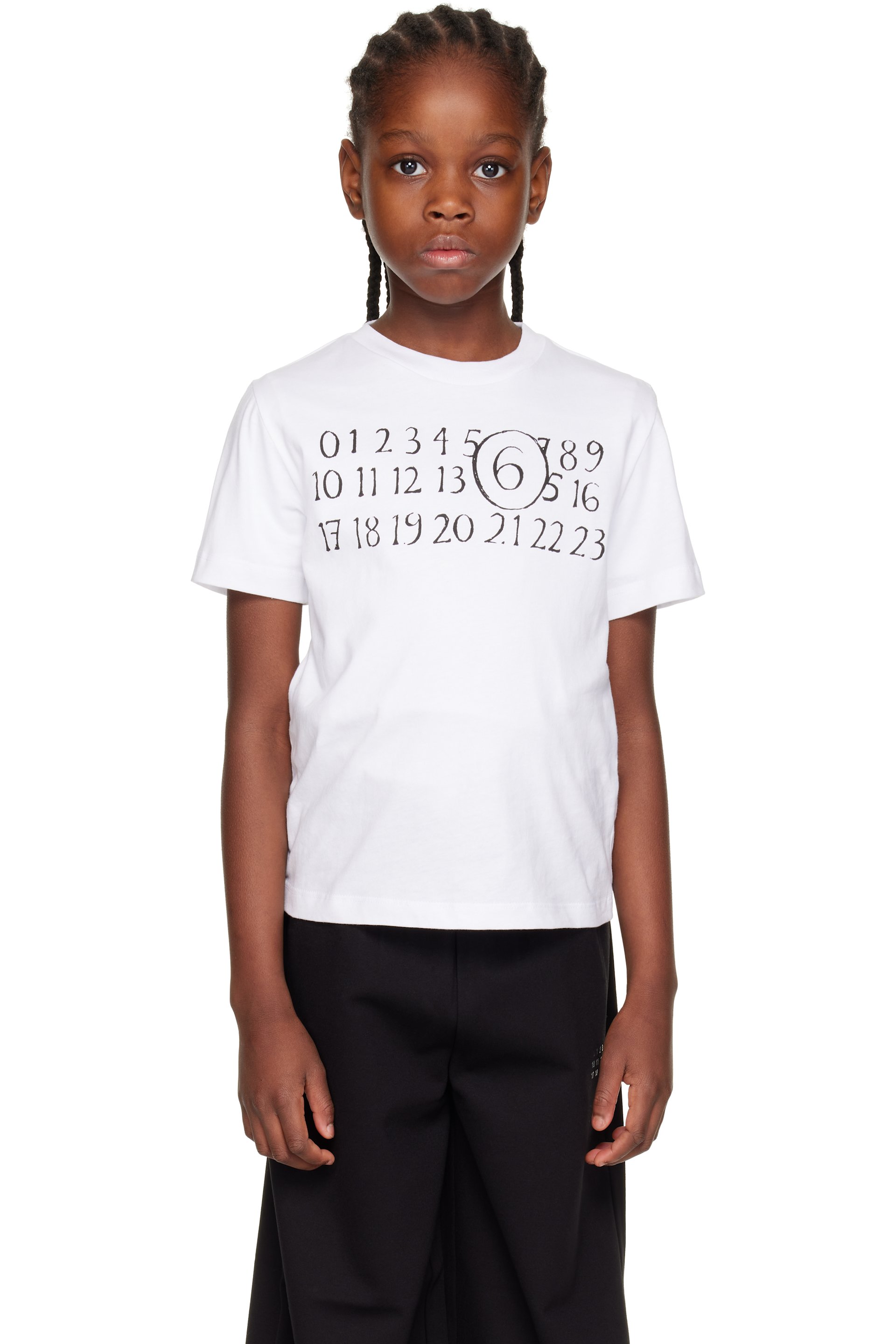 MM6 Maison Margiela - Enfant | T-shirt blanc à logo imprimé