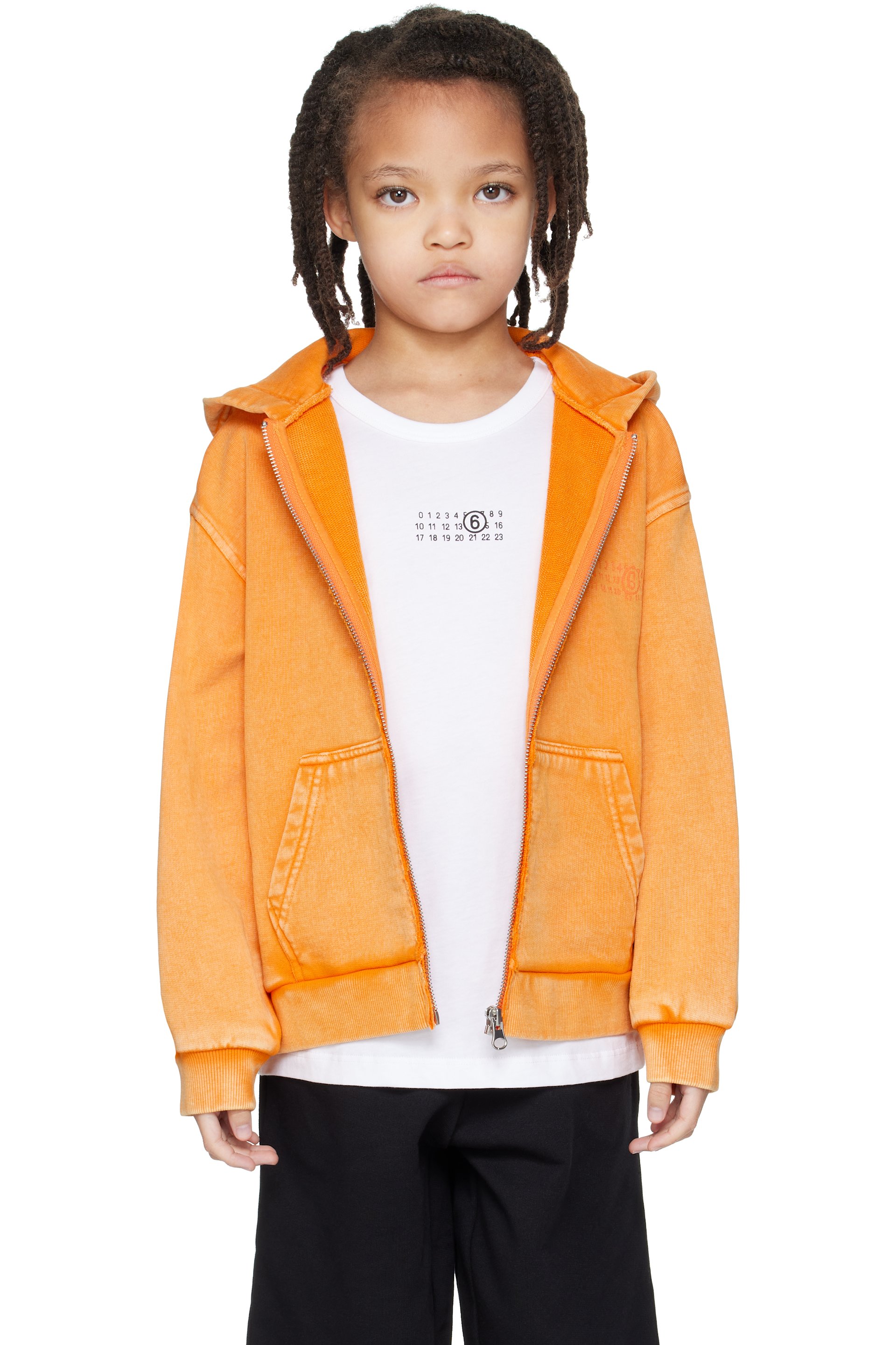 MM6 Maison Margiela - 橙色褪色儿童连帽衫