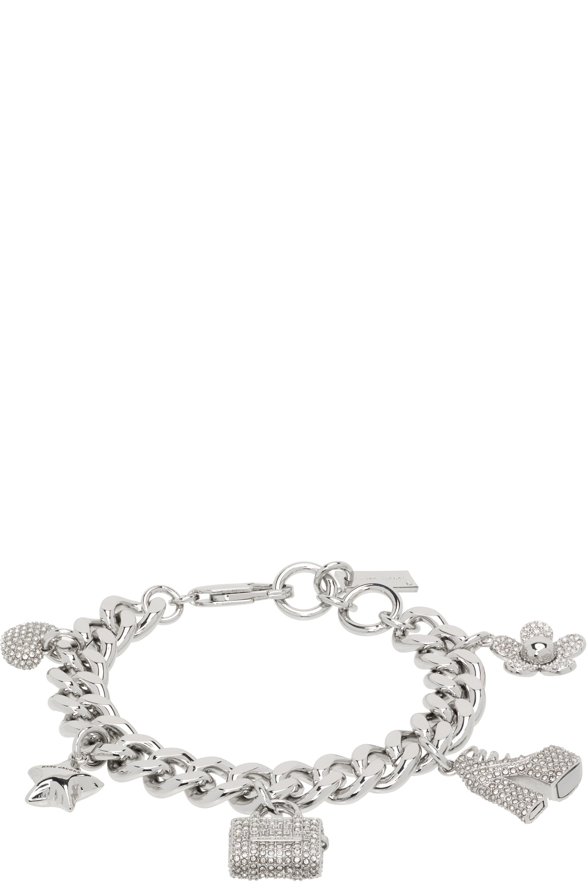 Marc Jacobs - Bracelet à breloques emblématiques à pierres en verre serties en pavé
