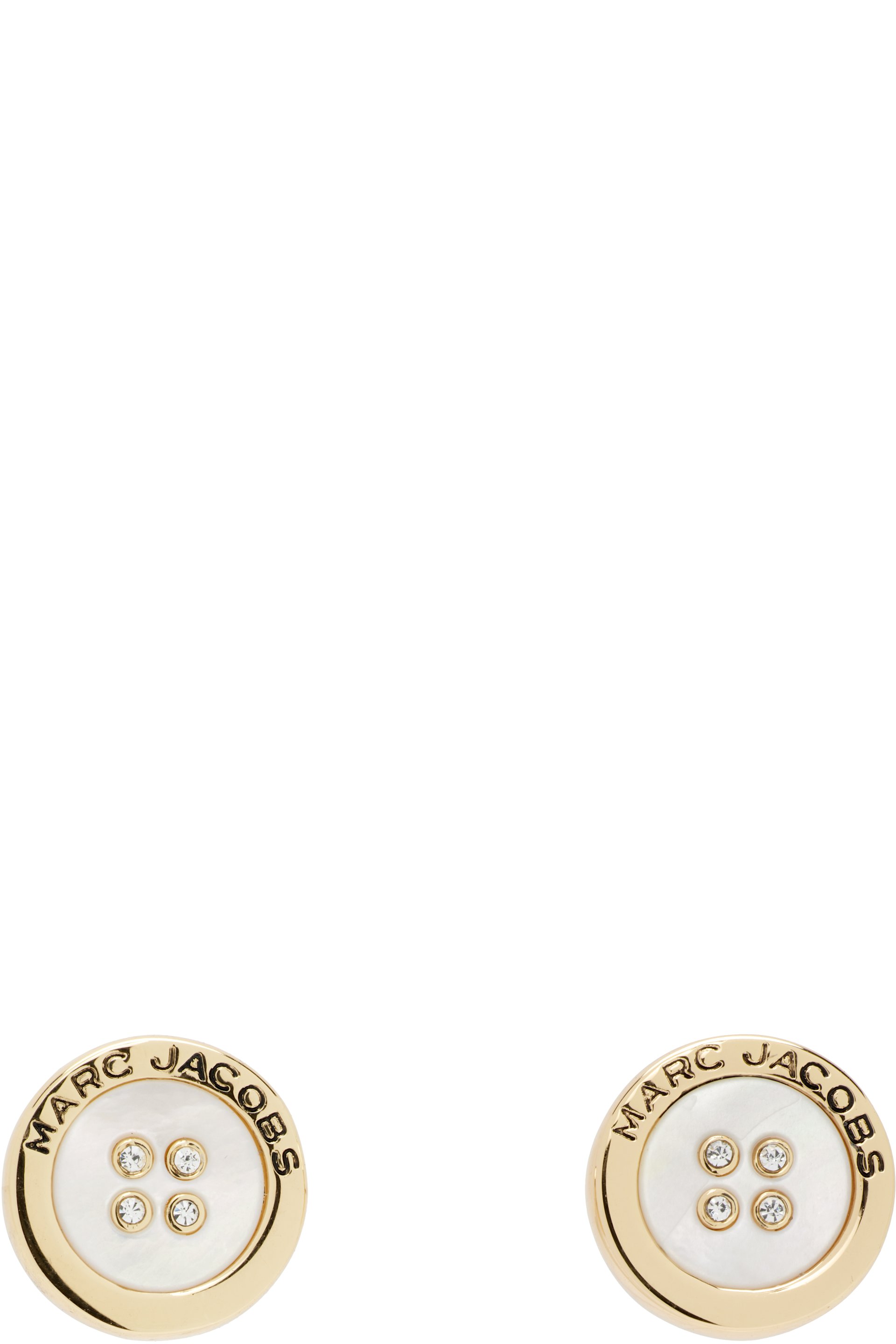 Marc Jacobs - Clous d'oreilles en forme de bouton à ornement en nacre