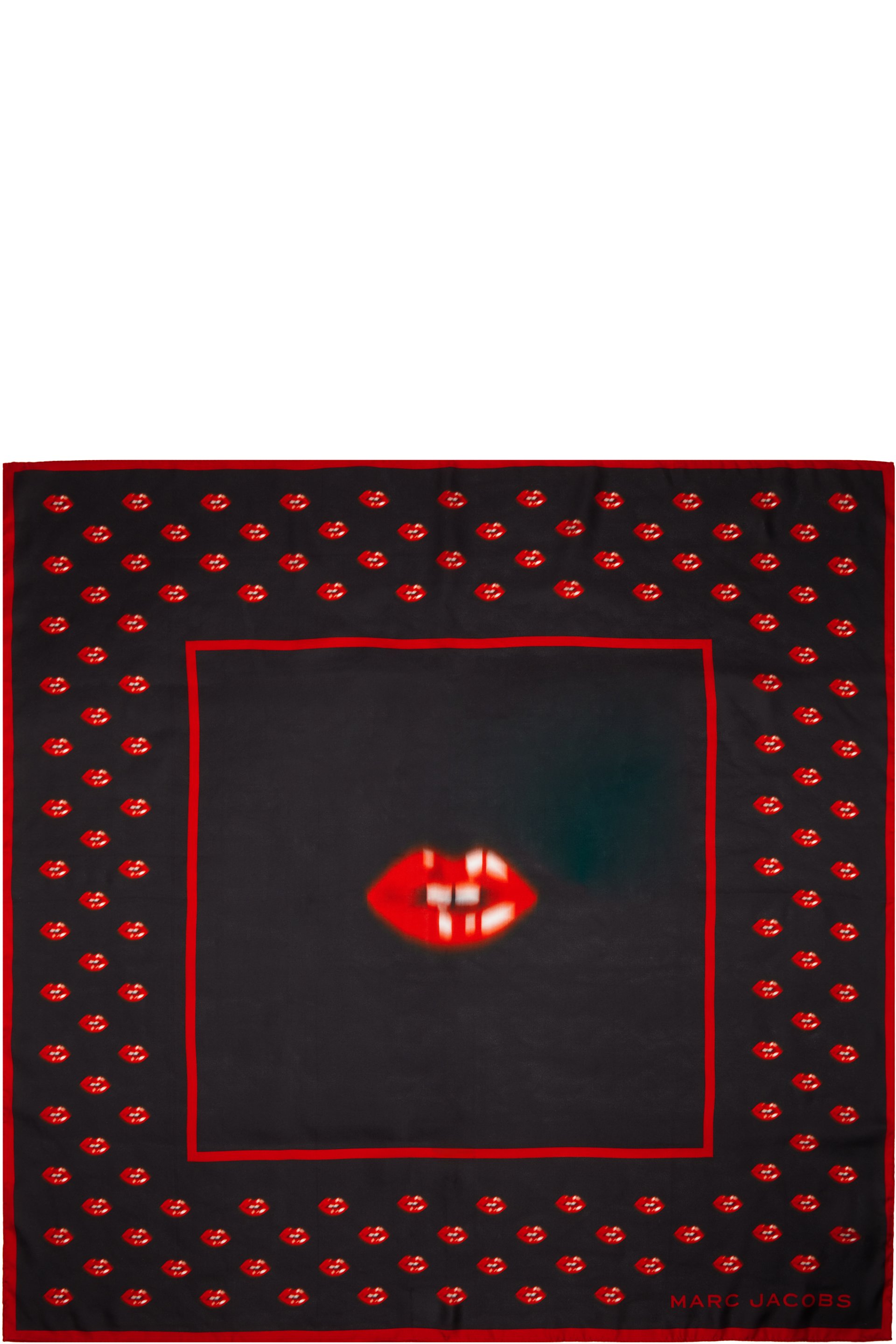 Marc Jacobs - ブラック Blurred Lips スクエア スカーフ