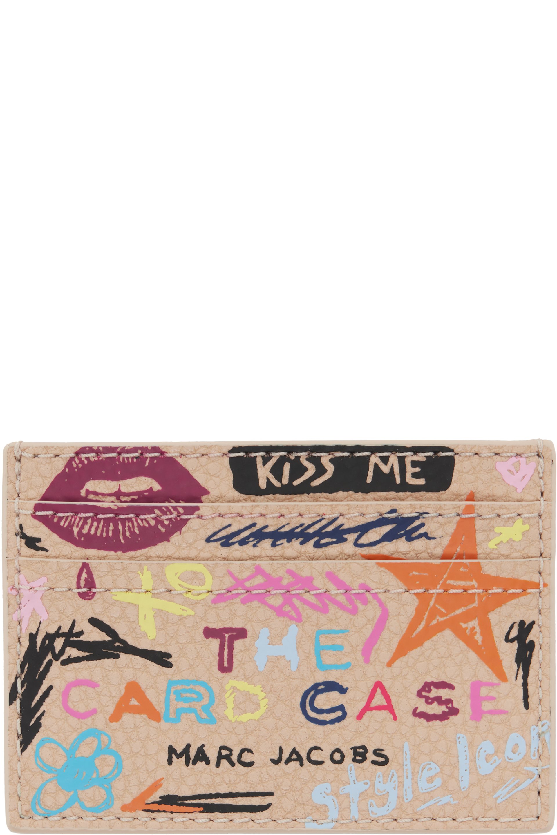 Marc Jacobs - ベージュ 'The Punk Scribble' カードケース