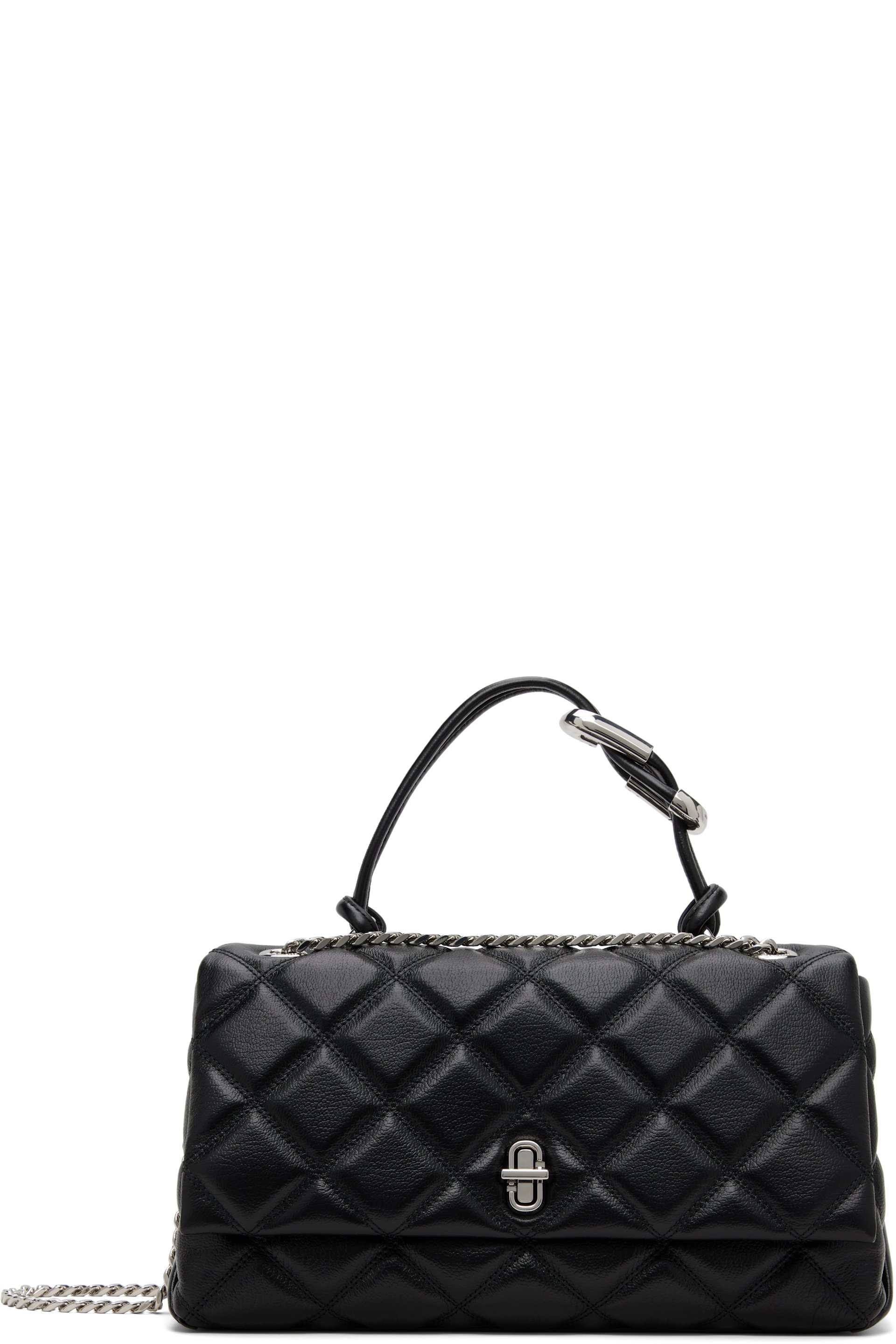 Marc Jacobs - Sac à bandoulière matelassé noir à ferrures Dual à logo