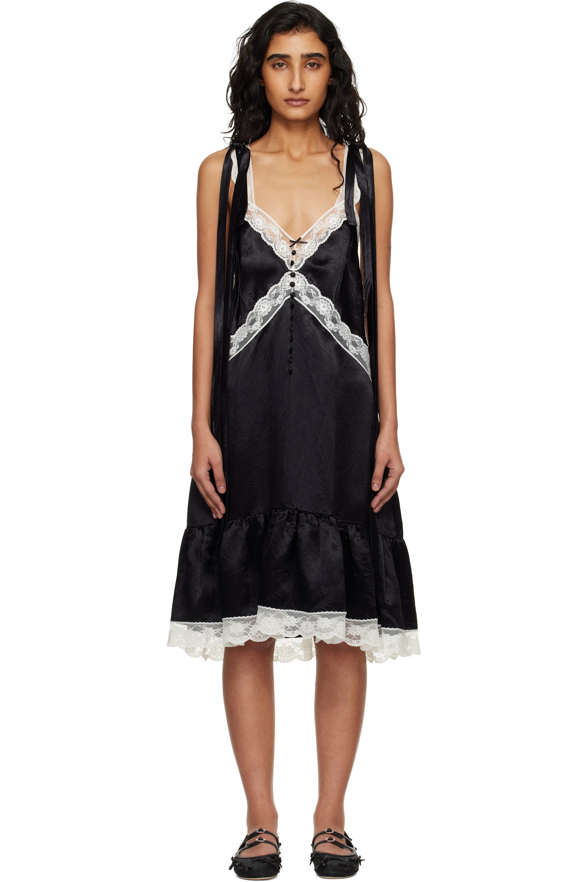 black lace gothic wedding dress Little Marc Jacobs Dress w12049 – Le Petit Kids main image 1