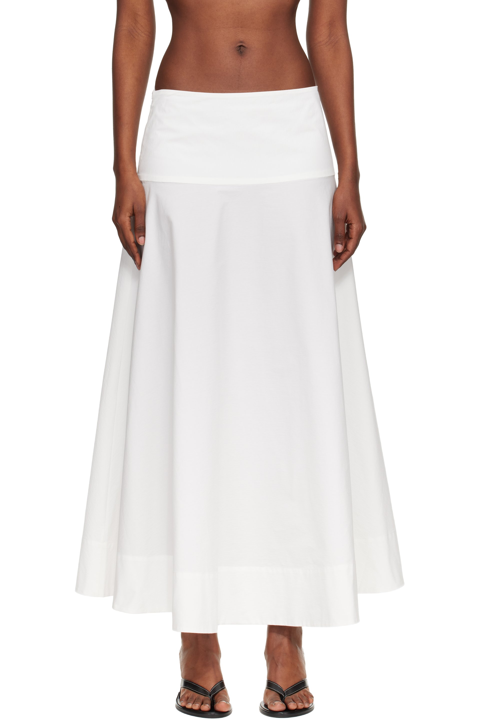 St. Agni - Jupe longue blanc en coton