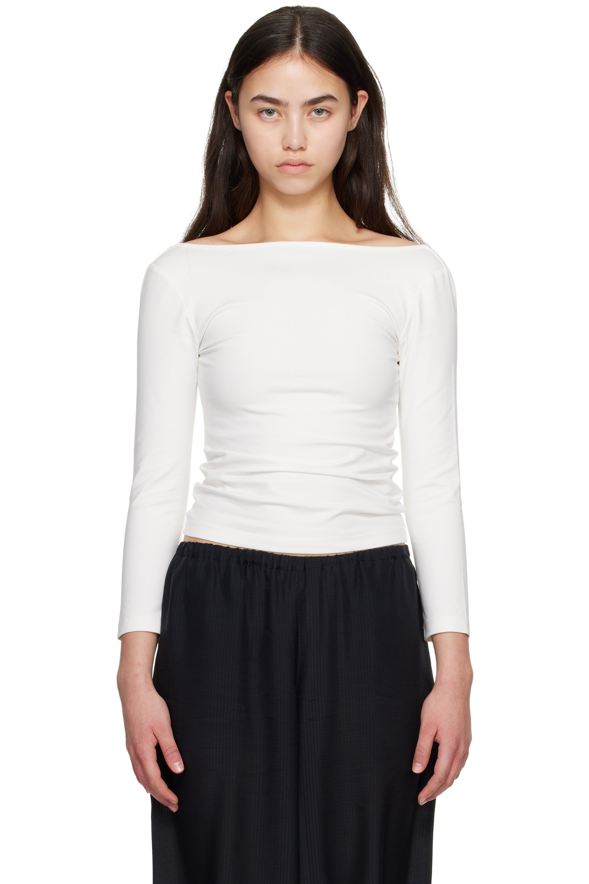St. Agni - T-shirt à manches longues Ballerina blanc en jersey